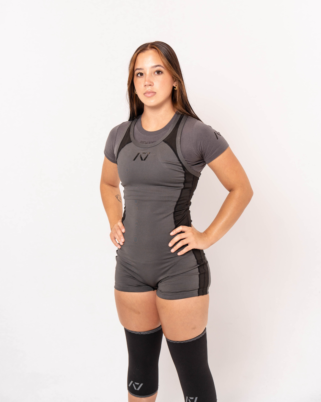 A7 IPF Approved Shadow Stone Grey Luno singlet features extra lat mobility, side panel stitching to guide the squat depth level and curved panel design for a slimming look. The Women's cut singlet features a tapered waist and additional quad room. The IPF Approved Kit includes Luno Powerlifting Singlet, A7 Meet Shirt, A7 Zebra Wrist Wraps, A7 Deadlift Socks, Hourglass Knee Sleeves (Stiff and Rigor Mortis Knee Sleeves). All A7 Powerlifting Equipment shipping to UK, Norway, Switzerland and Iceland.