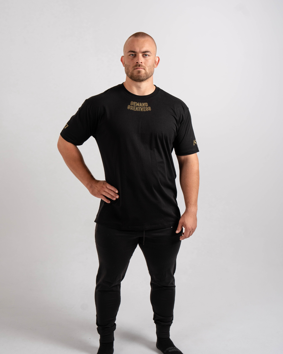 Demand Greatness True-Fit Gold Standard is our new meet shirt design highlighting Demand Greatness with a double outline font to showcase your impact on the platform. The Shirt is IPF Approved. Shop the full A7 Powerlifting IPF Approved Equipment collection. The IPF Approved Kit includes Powerlifting Singlet, A7 Meet Shirt, A7 Zebra Wrist Wraps, A7 Deadlift Socks, Hourglass Knee Sleeves (Stiff and Rigor Mortis Knee Sleeves). All A7 Powerlifting Equipment shipping to UK, Norway, Switzerland and Iceland.