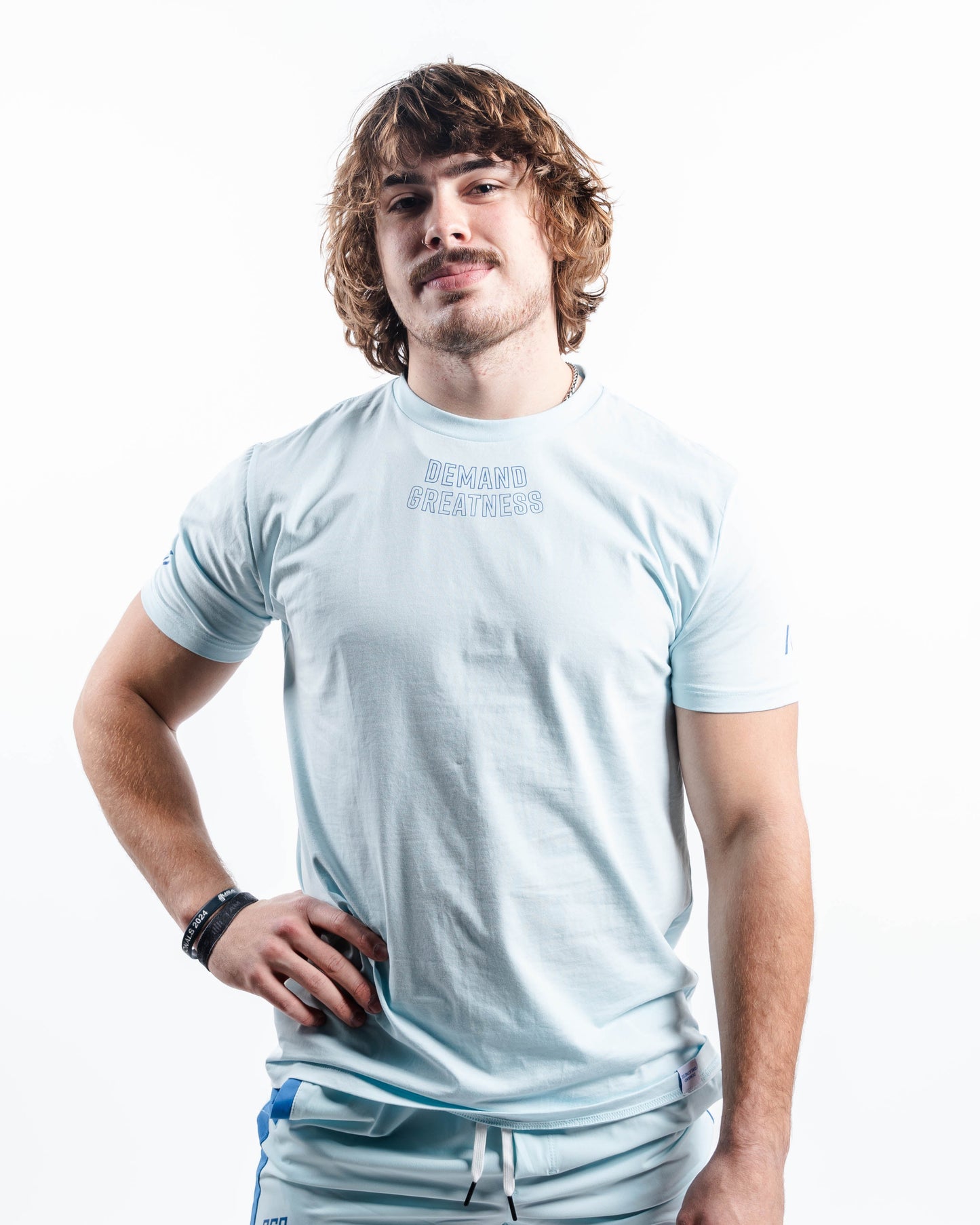 Demand Greatness True-Fit Cyanite is our new meet shirt design highlighting Demand Greatness with a double outline font to showcase your impact on the platform. The Shirt is IPF Approved. Shop the full A7 Powerlifting IPF Approved Equipment collection. The IPF Approved Kit includes Powerlifting Singlet, A7 Meet Shirt, A7 Zebra Wrist Wraps, A7 Deadlift Socks, Hourglass Knee Sleeves (Stiff and Rigor Mortis Knee Sleeves). All A7 Powerlifting Equipment shipping to UK, Norway, Switzerland and Iceland.