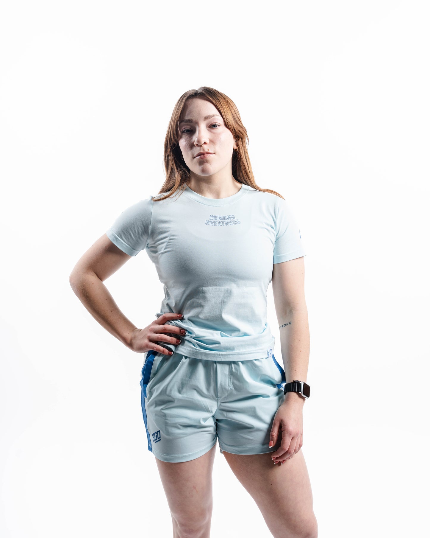 Demand Greatness True-Fit Cyanite is our new meet shirt design highlighting Demand Greatness with a double outline font to showcase your impact on the platform. The Shirt is IPF Approved. Shop the full A7 Powerlifting IPF Approved Equipment collection. The IPF Approved Kit includes Powerlifting Singlet, A7 Meet Shirt, A7 Zebra Wrist Wraps, A7 Deadlift Socks, Hourglass Knee Sleeves (Stiff and Rigor Mortis Knee Sleeves). All A7 Powerlifting Equipment shipping to UK, Norway, Switzerland and Iceland.