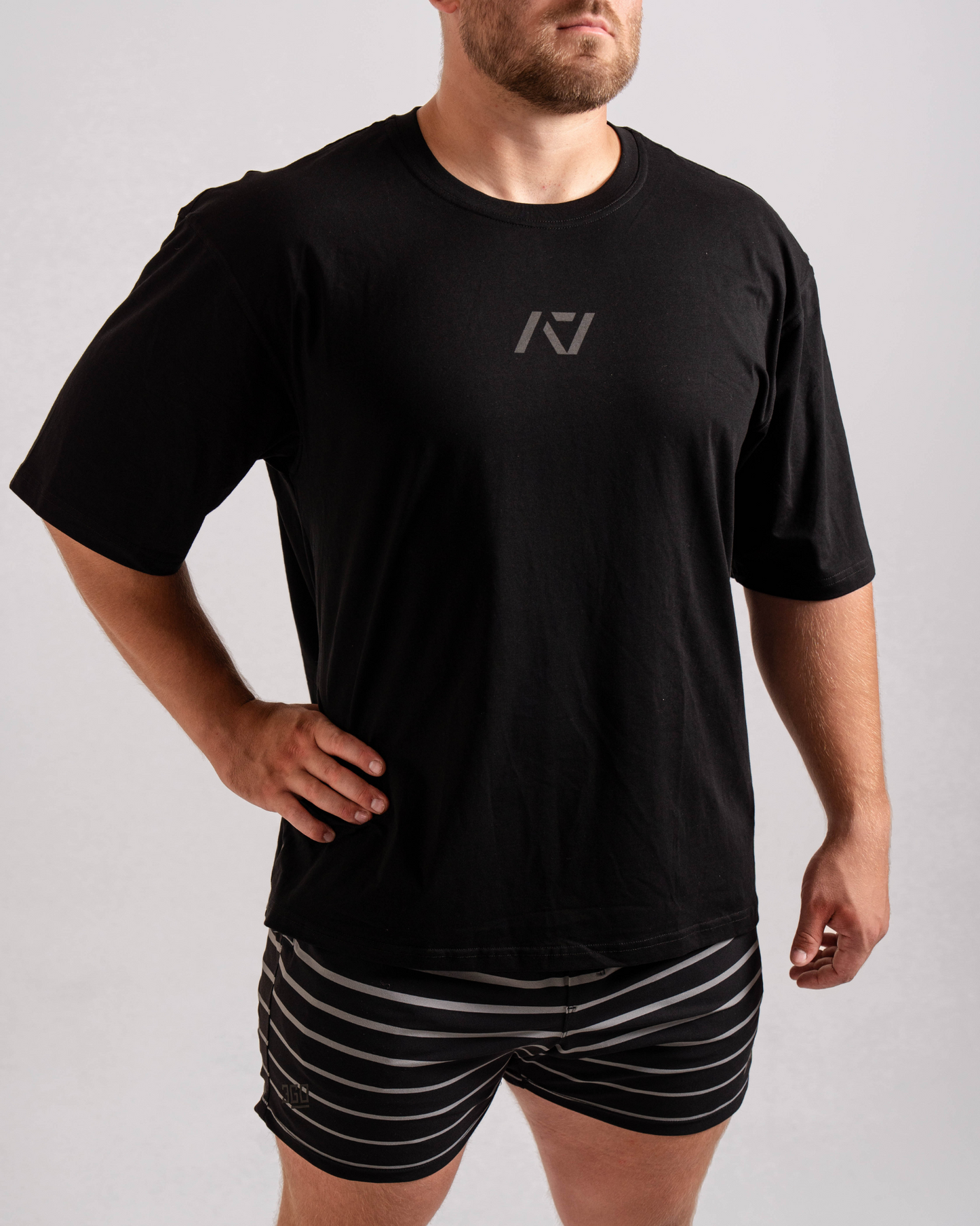Powerlifting Over-Fit Unisex Non Bar Grip Shirt - Shadow Stone Black