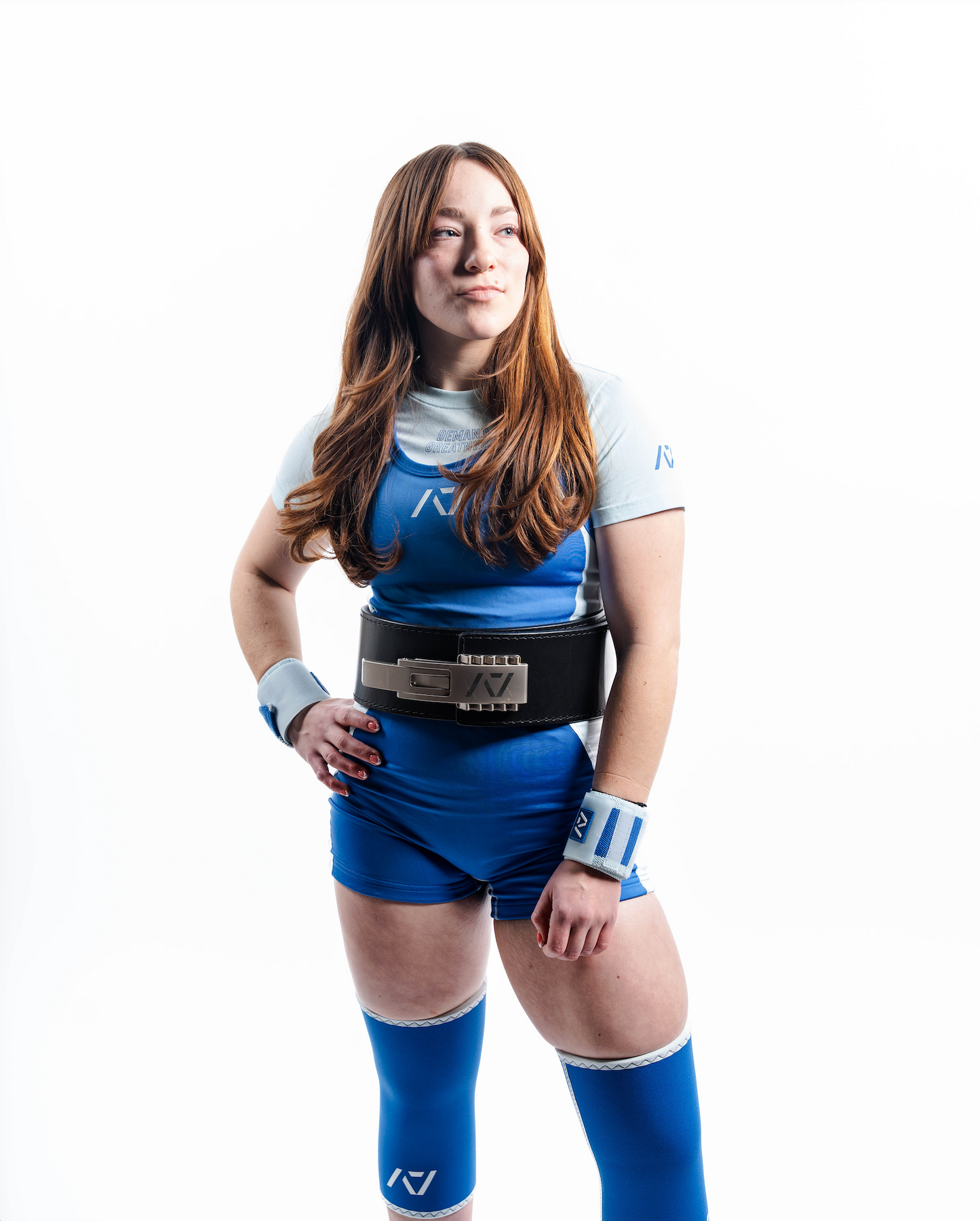 A7 IPF Approved Cyanite Luno singlet features extra lat mobility, side panel stitching to guide the squat depth level and curved panel design for a slimming look. The Women's cut singlet features a tapered waist and additional quad room. The IPF Approved Kit includes Luno Powerlifting Singlet, A7 Meet Shirt, A7 Zebra Wrist Wraps, A7 Deadlift Socks, Hourglass Knee Sleeves (Stiff and Rigor Mortis Knee Sleeves). All A7 Powerlifting Equipment shipping to UK, Norway, Switzerland and Iceland.