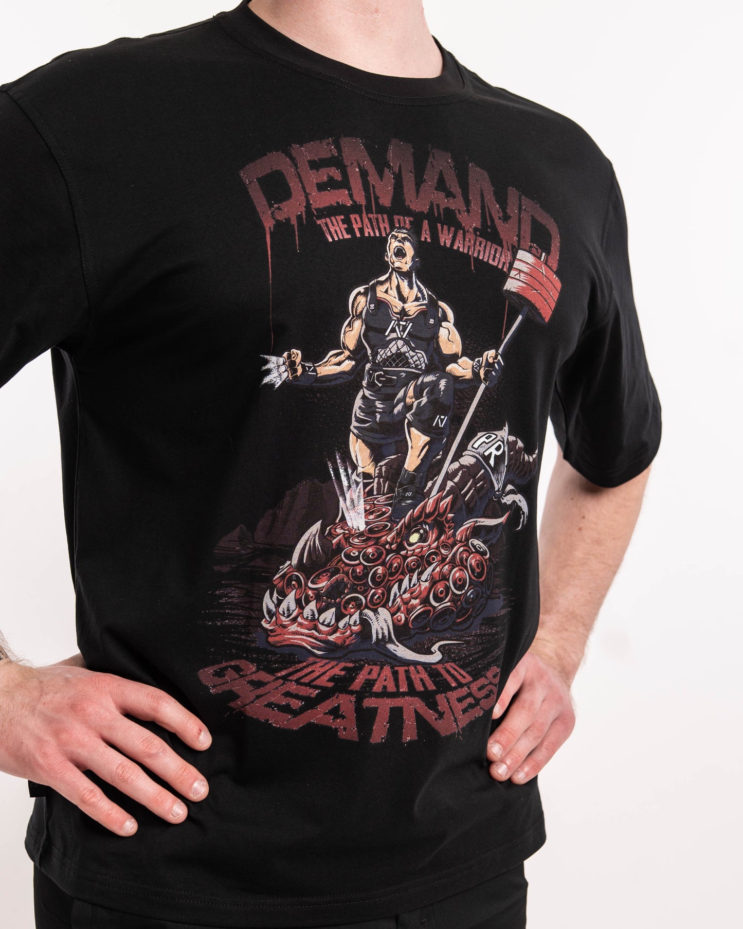 The Act of slaying the dragon is a symbol of conquering our deepest challenges, just like the pursuit of a new PR. This mythical warrior represents the focus, strength, and resilience needed to overcome the impossible. With each rep, we continue the fight to Demand Greatness. All A7 Powerlifting Equipment shipping to UK, Norway, Switzerland and Iceland.