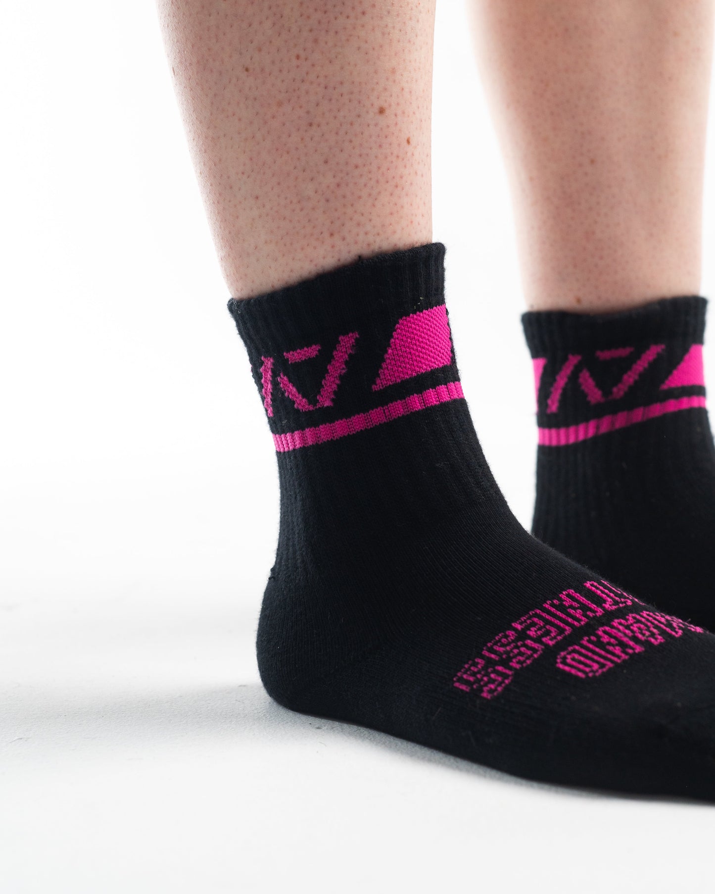 A7 Flamingo Crew socks showcase pink logos and let your energy show on the platform, in your training or while out and about. The IPF Approved Flamingo Meet Kit includes Powerlifting Singlet, A7 Meet Shirt, A7 Zebra Wrist Wraps, A7 Deadlift Socks, Hourglass Knee Sleeves (Stiff Knee Sleeves and Rigor Mortis Knee Sleeves). All A7 Powerlifting Equipment shipping to UK, Norway, Switzerland