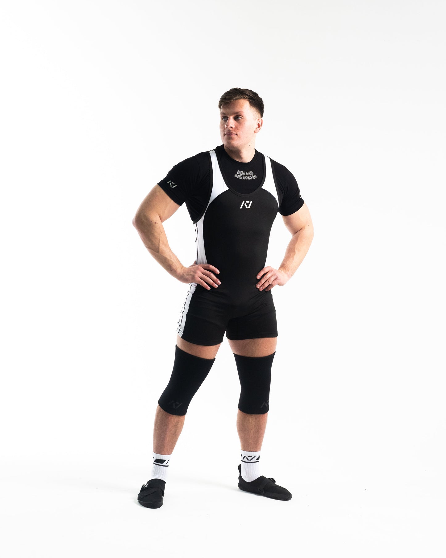 A7 IPF Approved Domino Luno singlet features extra lat mobility, side panel stitching to guide the squat depth level and curved panel design for a slimming look. The Women's cut singlet features a tapered waist and additional quad room. The IPF Approved Kit includes Luno Powerlifting Singlet, A7 Meet Shirt, A7 Zebra Wrist Wraps, A7 Deadlift Socks, Hourglass Knee Sleeves (Stiff Knee Sleeves and Rigor Mortis Knee Sleeves). All A7 Powerlifting Equipment shipping to UK, Norway, Switzerland and Iceland.