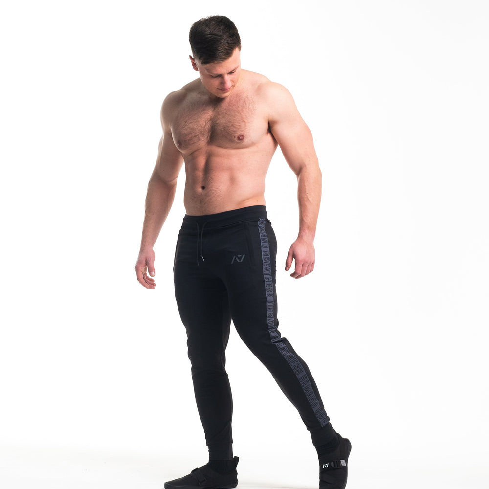 
                      
                        Defy joggers are just as comfortable in the gym as they are going out. These are made with premium moisture-wicking 4-way-stretch material for greater range of motion. These are a great fit for both men and women. All A7 Powerlifting Equipment shipping to UK, Norway, Switzerland and Iceland.
                      
                    