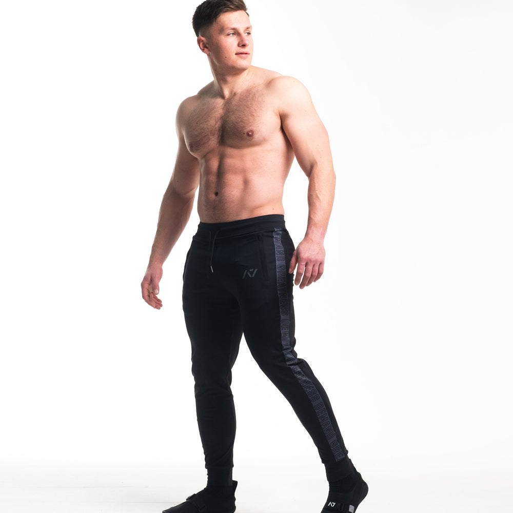 
                      
                        Defy joggers are just as comfortable in the gym as they are going out. These are made with premium moisture-wicking 4-way-stretch material for greater range of motion. These are a great fit for both men and women. All A7 Powerlifting Equipment shipping to UK, Norway, Switzerland and Iceland.
                      
                    