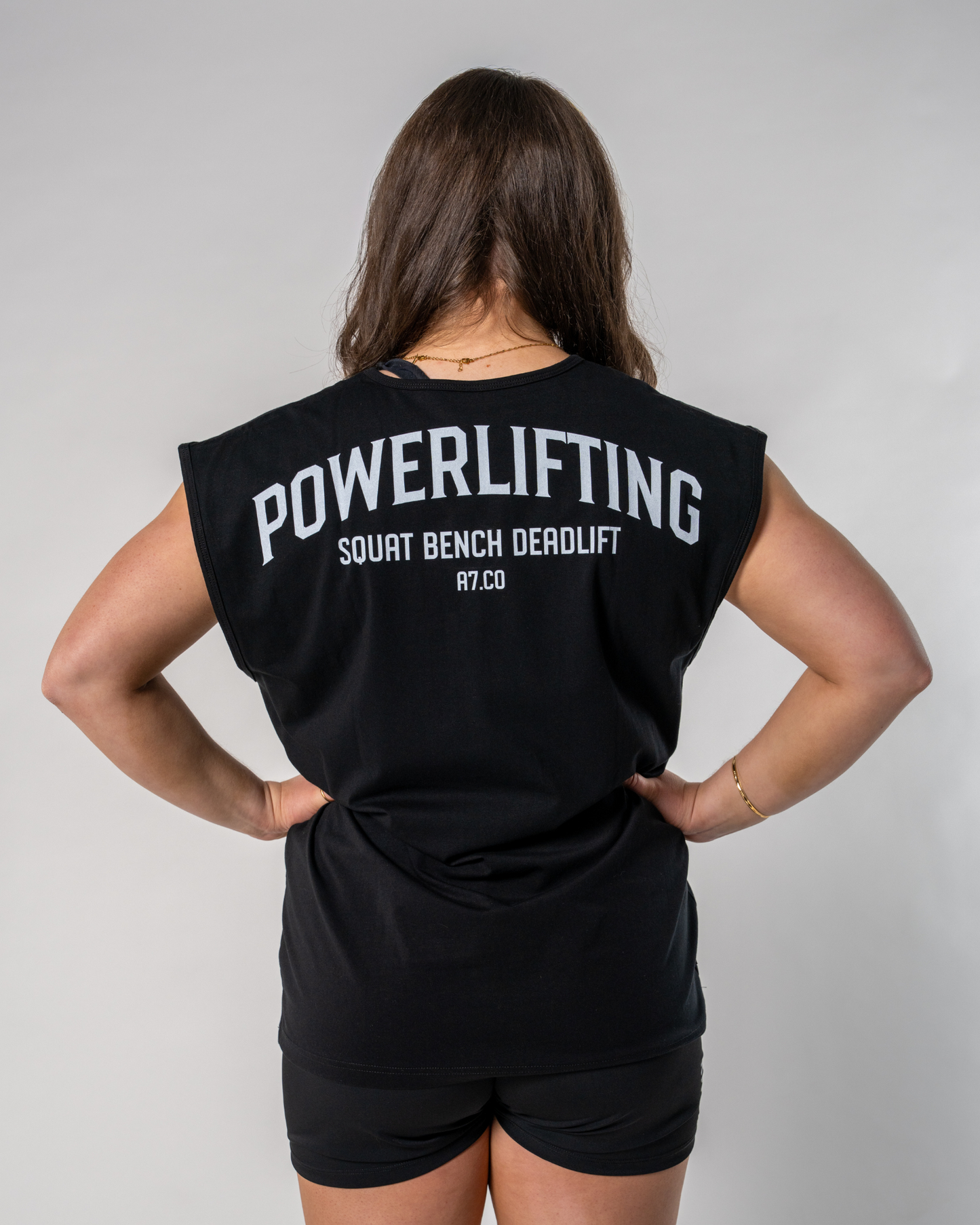 Just like our high-demand over-fit shirts, the Over-Fit Cut Off Shirt offers one of the best covers in the gym while giving you complete freedom of movement; or perfect for lounging in style. Designed for those upper-body days when it gets hot but you still want to keep your torso covered, this tank keeps you comfortable, flexible, and ready for every lift. All A7 Powerlifting Equipment shipping to UK, Norway, Switzerland and Iceland.