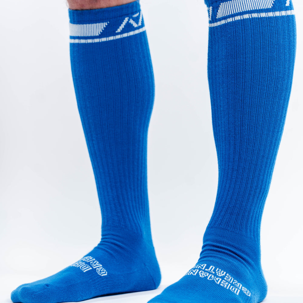 
                      
                        A7 Cyanite deadlift socks are designed specifically for pulls and keep your shins protected from scrapes. A7 deadlift socks are a perfect pair to wear in training or powerlifting competition. The A7 IPF Approved Kit includes Powerlifting Singlet, A7 Meet Shirt, A7 Zebra Wrist Wraps, A7 Deadlift Socks, Hourglass Knee Sleeves (Stiff Knee Sleeves and Rigor Mortis Knee Sleeves). All A7 Powerlifting Equipment shipping to UK, Norway, Switzerland and Iceland.
                      
                    