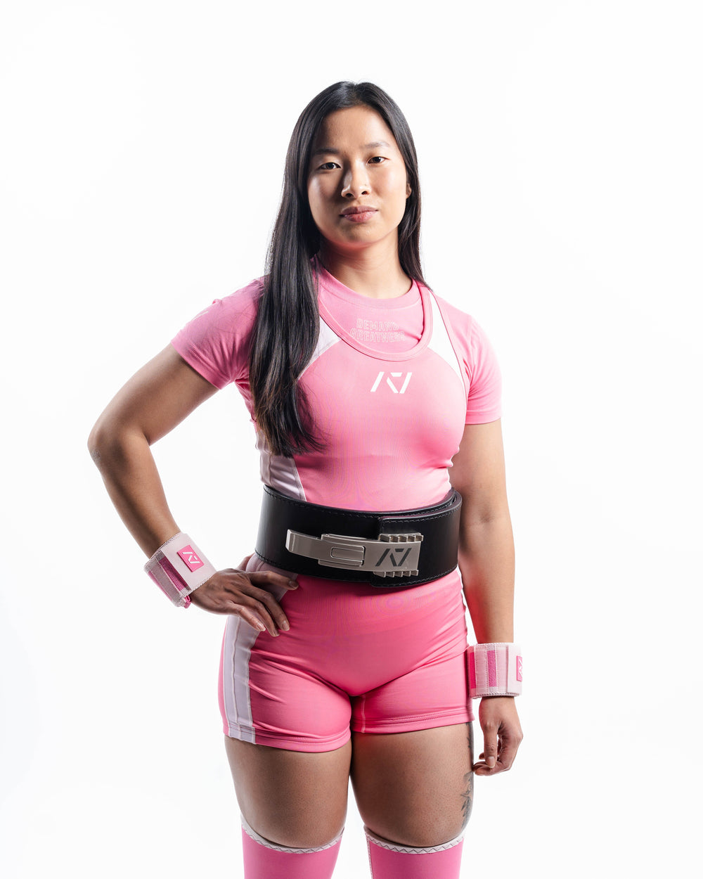 A7 IPF Approved Roseite Luno singlet features extra lat mobility, side panel stitching to guide the squat depth level and curved panel design for a slimming look. The Women's cut singlet features a tapered waist and additional quad room. The IPF Approved Kit includes Luno Powerlifting Singlet, A7 Meet Shirt, A7 Zebra Wrist Wraps, A7 Deadlift Socks, Hourglass Knee Sleeves (Stiff and Rigor Mortis Knee Sleeves). All A7 Powerlifting Equipment shipping to UK, Norway, Switzerland and Iceland.