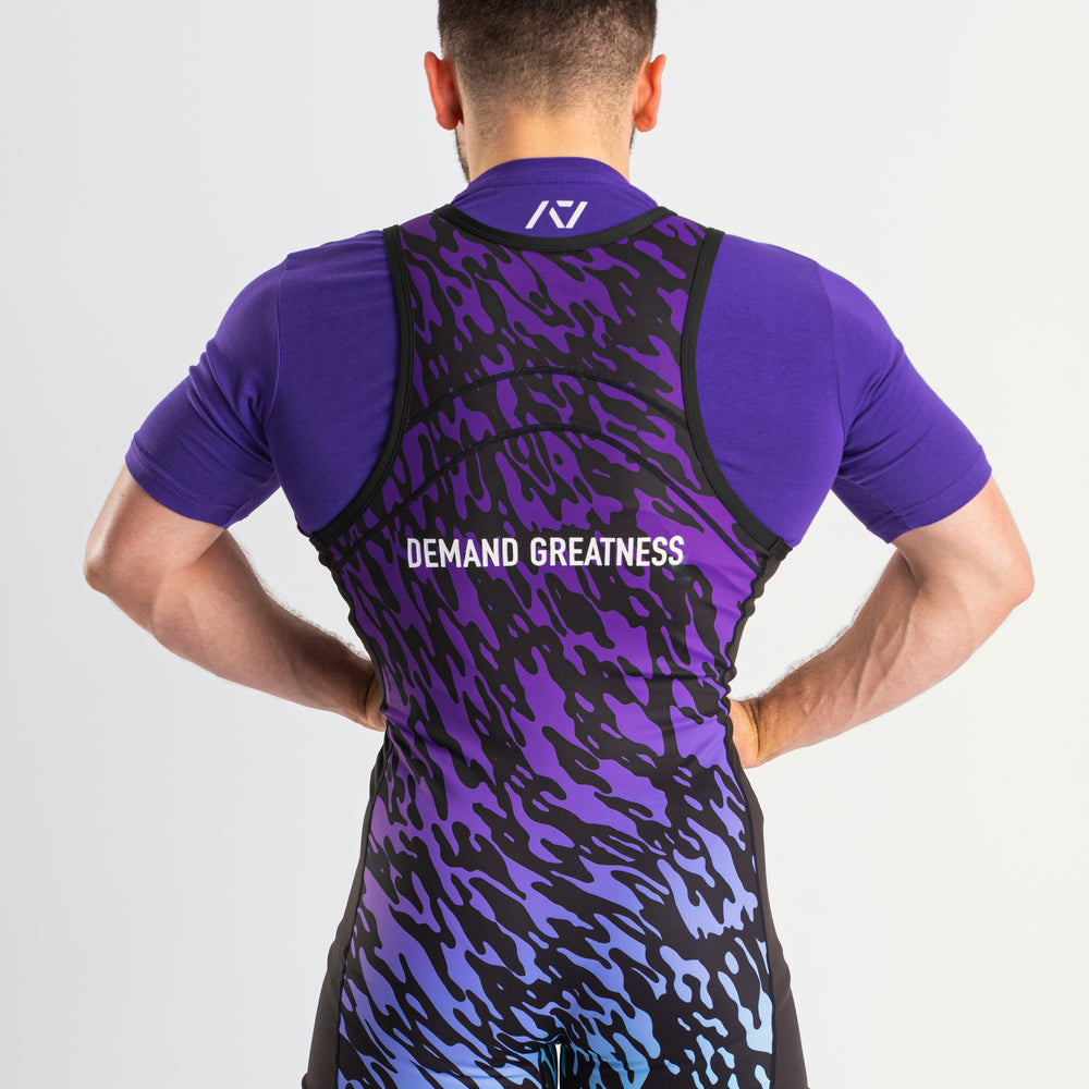 Our IPF APPROVED Rausch Singlets are designed to support the strength and power of an lifter. A racerback design with advanced compression fabric provides powerlifters ultimate support whilst on the platform. IPF Approved Kit includes Rausch Powerlifting Singlet, A7 Meet Shirt, A7 Zebra Wrist Wraps, A7 Deadlift Socks, Hourglass Knee Sleeves (Stiff Knee Sleeves and Rigor Mortis Knee Sleeves). All A7 Powerlifting Equipment shipping to UK, Norway, Switzerland and Iceland.