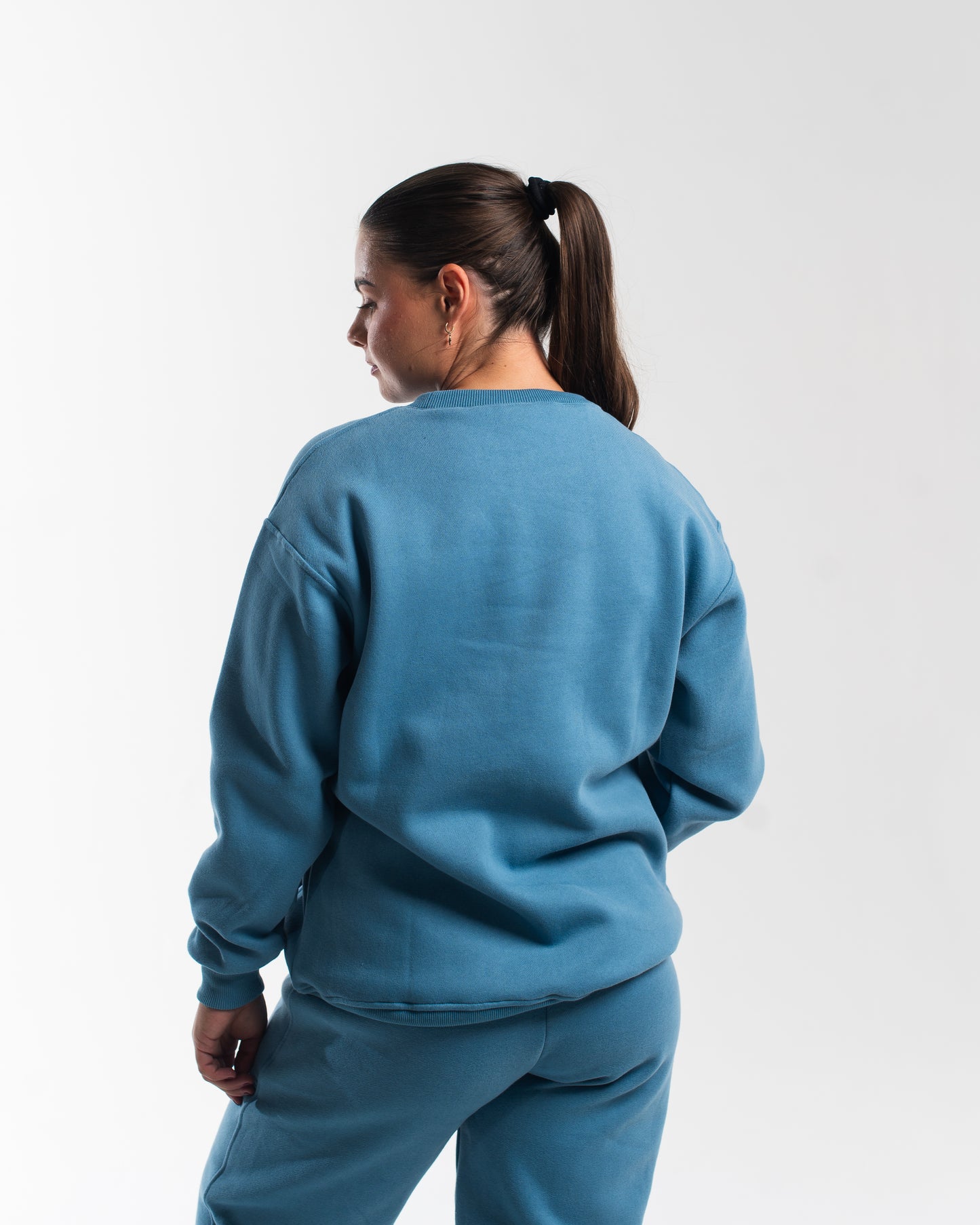 Script Oversized Non Bar Grip Crew - Slate Blue