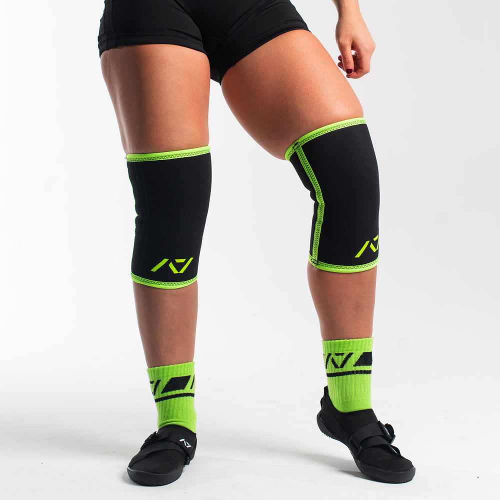 
                      
                        A7 IPF Approved Hourglass Knee Sleeves feature an hourglass-shaped centre taper fit to help provide knee compression while maintaining proper tightness around the calf and quad, offered in three stiffnesses (Flexi, Stiff and Rigor Mortis). Shop the full A7 Powerlifting IPF Approved Equipment collection. The IPF Approved Kit includes Powerlifting Singlet, A7 Meet Shirt, A7 Zebra Wrist Wraps and A7 Deadlift Socks. All A7 Powerlifting Equipment shipping to UK, Norway, Switzerland and Iceland.
                      
                    