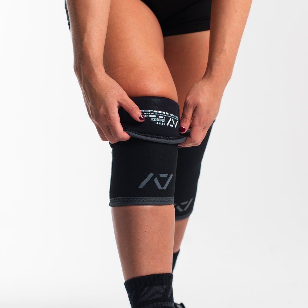 
                      
                        A7 IPF Approved Hourglass Knee Sleeves feature an hourglass-shaped centre taper fit to help provide knee compression while maintaining proper tightness around the calf and quad, offered in three stiffnesses (Flexi, Stiff and Rigor Mortis). Shop the full A7 Powerlifting IPF Approved Equipment collection. The IPF Approved Kit includes Powerlifting Singlet, A7 Meet Shirt, A7 Zebra Wrist Wraps and A7 Deadlift Socks. All A7 Powerlifting Equipment shipping to UK, Norway, Switzerland and Iceland.
                      
                    