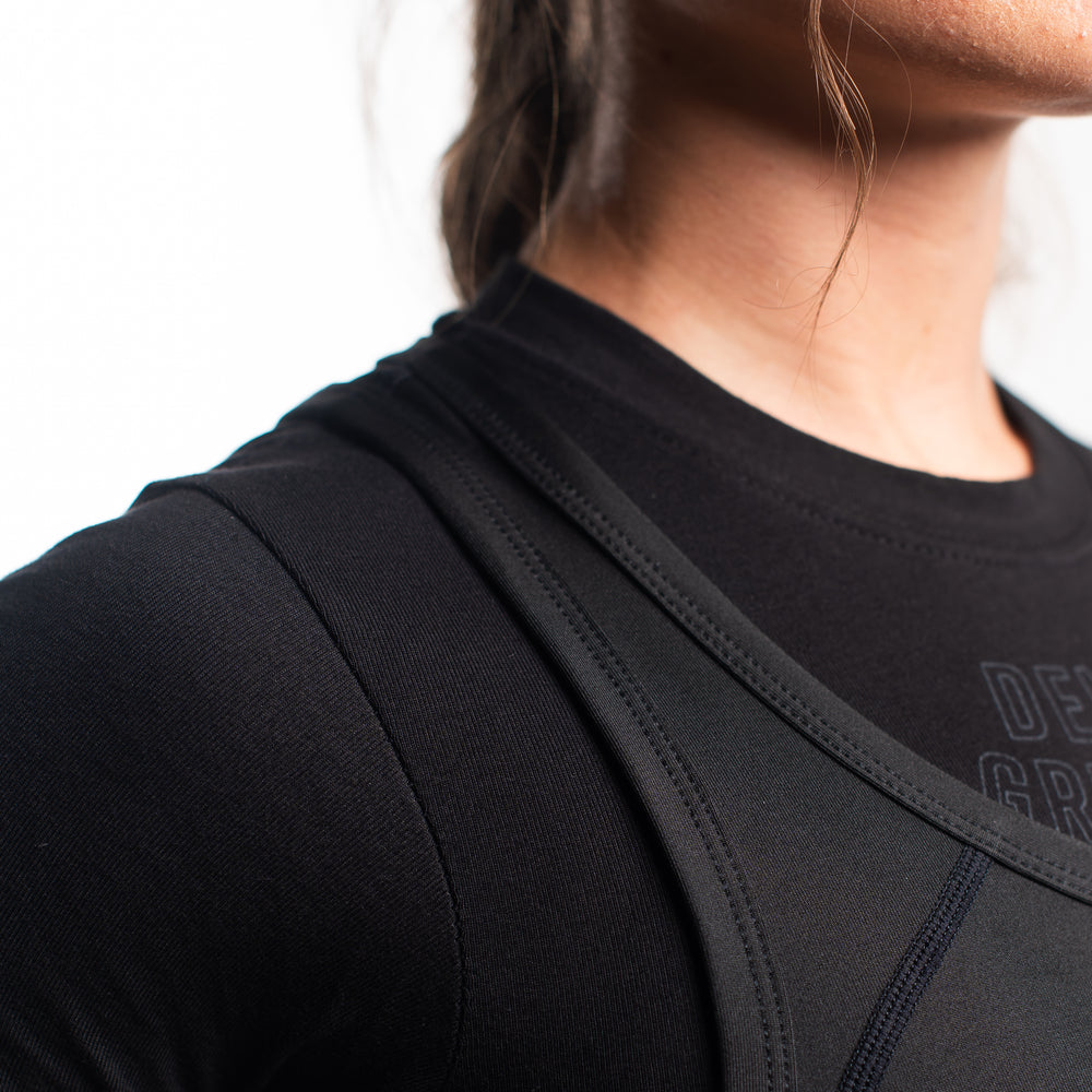 
                      
                        A7 IPF Approved Stealth Luno singlet features extra lat mobility, side panel stitching to guide the squat depth level and curved panel design for a slimming look. The Women's cut singlet features a tapered waist and additional quad room. The IPF Approved Kit includes Luno Powerlifting Singlet, A7 Meet Shirt, A7 Zebra Wrist Wraps, A7 Deadlift Socks, Hourglass Knee Sleeves (Stiff Knee Sleeves and Rigor Mortis Knee Sleeves). All A7 Powerlifting Equipment shipping to UK, Norway, Switzerland and Iceland.
                      
                    