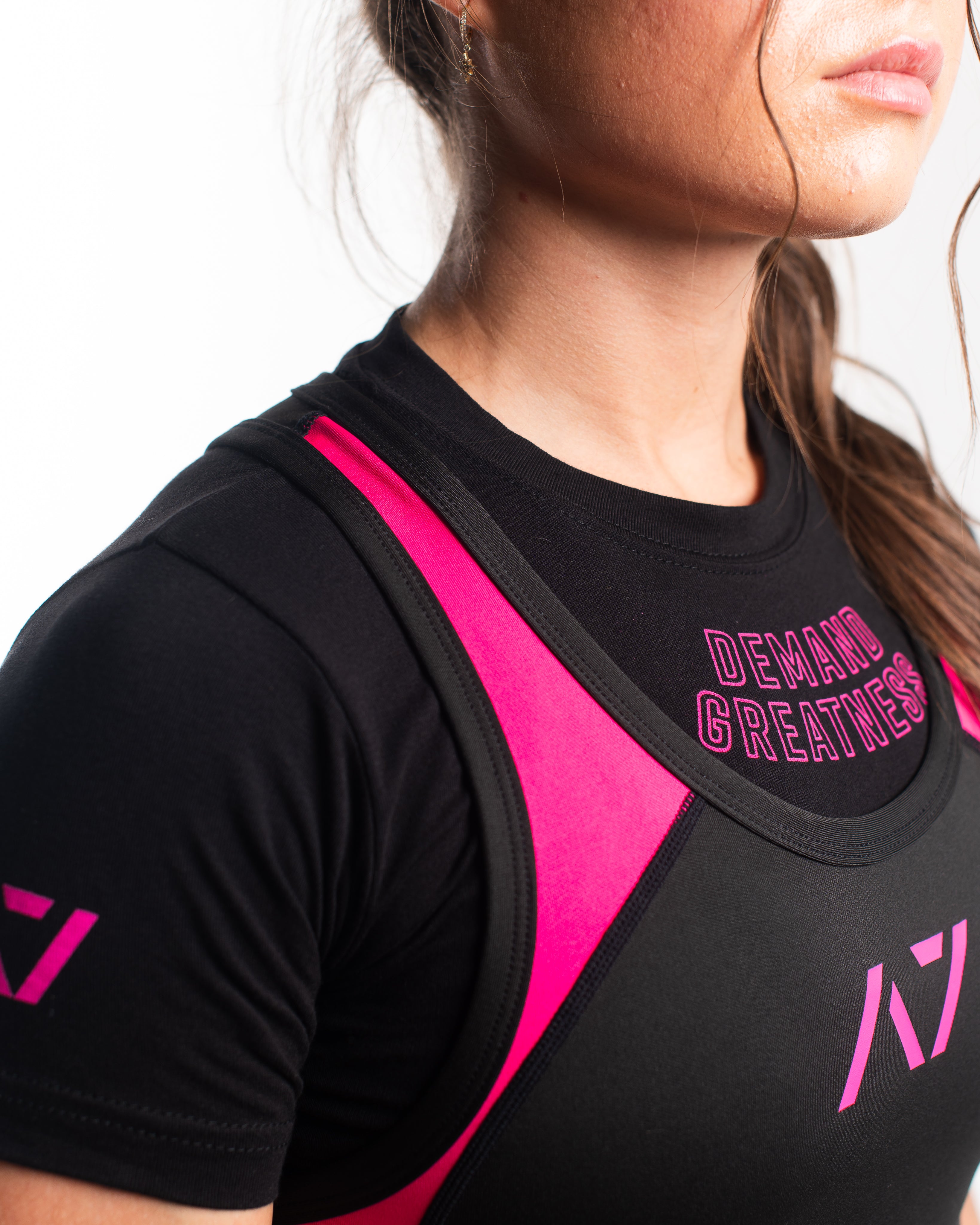 A7 IPF Approved Flamingo Luno singlet features extra lat mobility, side panel stitching to guide the squat depth level and curved panel design for a slimming look. The Women's cut singlet features a tapered waist and additional quad room. The IPF Approved Kit includes Luno Powerlifting Singlet, A7 Meet Shirt, A7 Zebra Wrist Wraps, A7 Deadlift Socks, Hourglass Knee Sleeves (Stiff Knee Sleeves and Rigor Mortis Knee Sleeves). All A7 Powerlifting Equipment shipping to UK, Norway, Switzerland and Iceland.