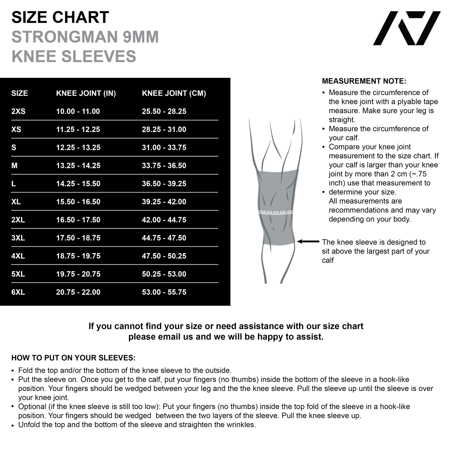 Strongman Knee Sleeves - 9mm - Black/ Reflective