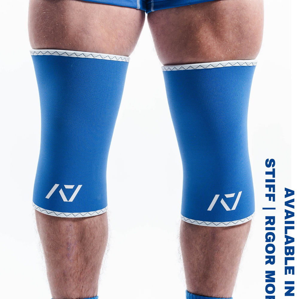 A7 IPF Approved Hourglass Knee Sleeves feature an hourglass-shaped centre taper fit to help provide knee compression while maintaining proper tightness around the calf and quad, offered in three stiffnesses (Flexi, Stiff and Rigor Mortis). Shop the full A7 Powerlifting IPF Approved Equipment collection. The IPF Approved Kit includes Powerlifting Singlet, A7 Meet Shirt, A7 Zebra Wrist Wraps and A7 Deadlift Socks. All A7 Powerlifting Equipment shipping to UK, Norway, Switzerland and Iceland.