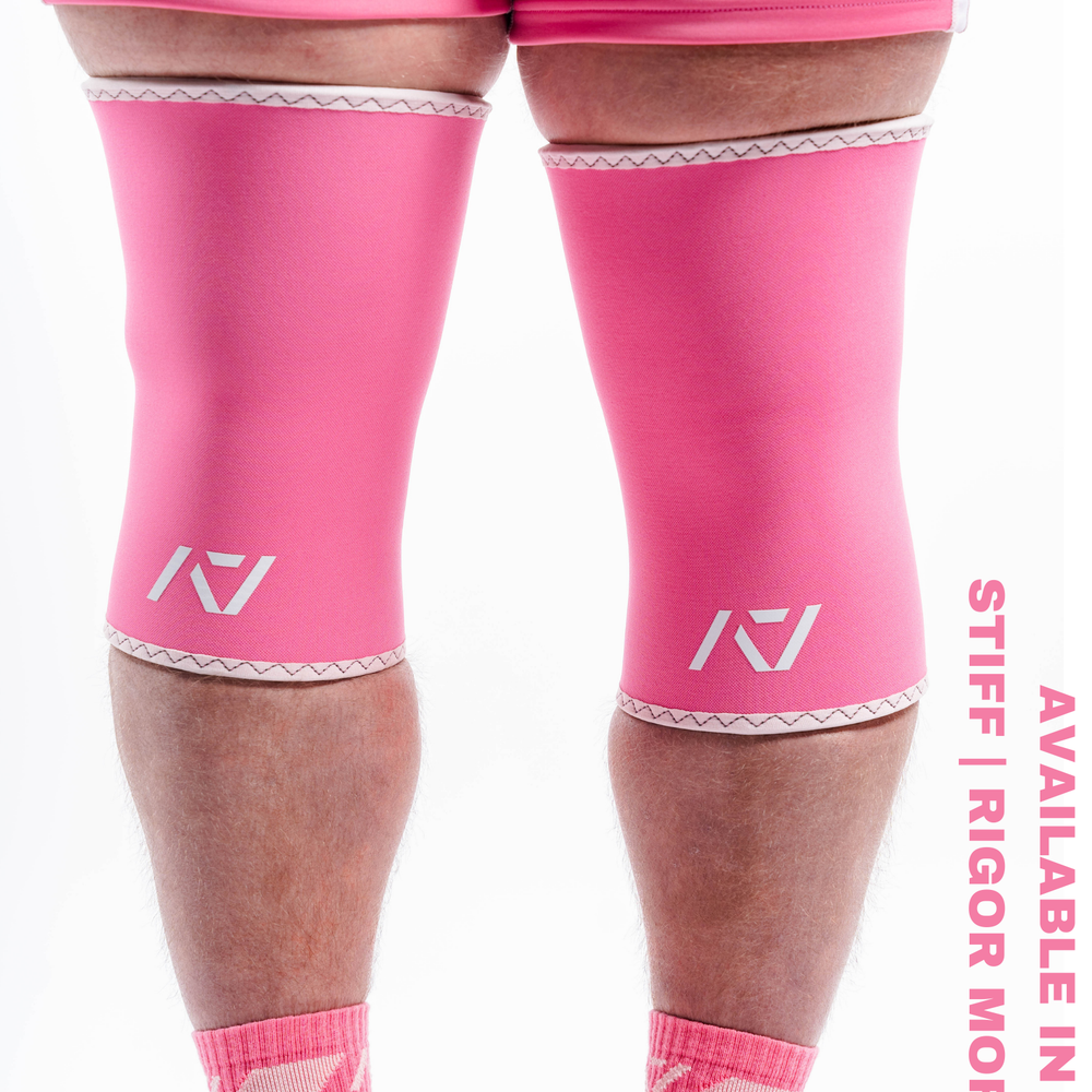 A7 IPF Approved Hourglass Knee Sleeves feature an hourglass-shaped centre taper fit to help provide knee compression while maintaining proper tightness around the calf and quad, offered in three stiffnesses (Flexi, Stiff and Rigor Mortis). Shop the full A7 Powerlifting IPF Approved Equipment collection. The IPF Approved Kit includes Powerlifting Singlet, A7 Meet Shirt, A7 Zebra Wrist Wraps and A7 Deadlift Socks. All A7 Powerlifting Equipment shipping to UK, Norway, Switzerland and Iceland.