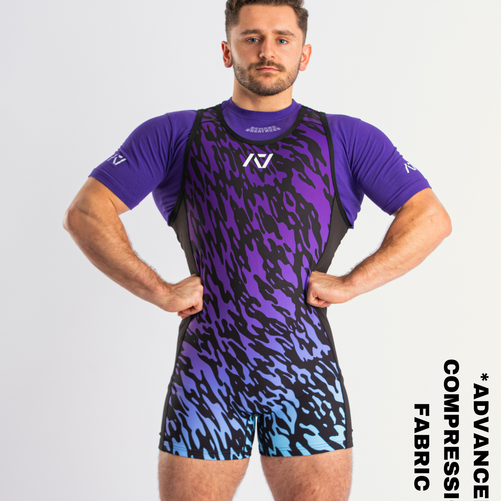 Our IPF APPROVED Rausch Singlets are designed to support the strength and power of an lifter. A racerback design with advanced compression fabric provides powerlifters ultimate support whilst on the platform. IPF Approved Kit includes Rausch Powerlifting Singlet, A7 Meet Shirt, A7 Zebra Wrist Wraps, A7 Deadlift Socks, Hourglass Knee Sleeves (Stiff Knee Sleeves and Rigor Mortis Knee Sleeves). All A7 Powerlifting Equipment shipping to UK, Norway, Switzerland and Iceland.