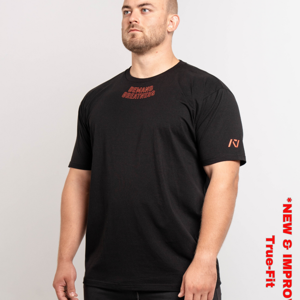 
                      
                        Demand Greatness True-Fit Red Dawn is our new meet shirt design highlighting Demand Greatness with a double outline font to showcase your impact on the platform. The Shirt is IPF Approved. Shop the full A7 Powerlifting IPF Approved Equipment collection. The IPF Approved Kit includes Powerlifting Singlet, A7 Meet Shirt, A7 Zebra Wrist Wraps, A7 Deadlift Socks, Hourglass Knee Sleeves (Stiff and Rigor Mortis Knee Sleeves). All A7 Powerlifting Equipment shipping to UK, Norway, Switzerland and Iceland.
                      
                    