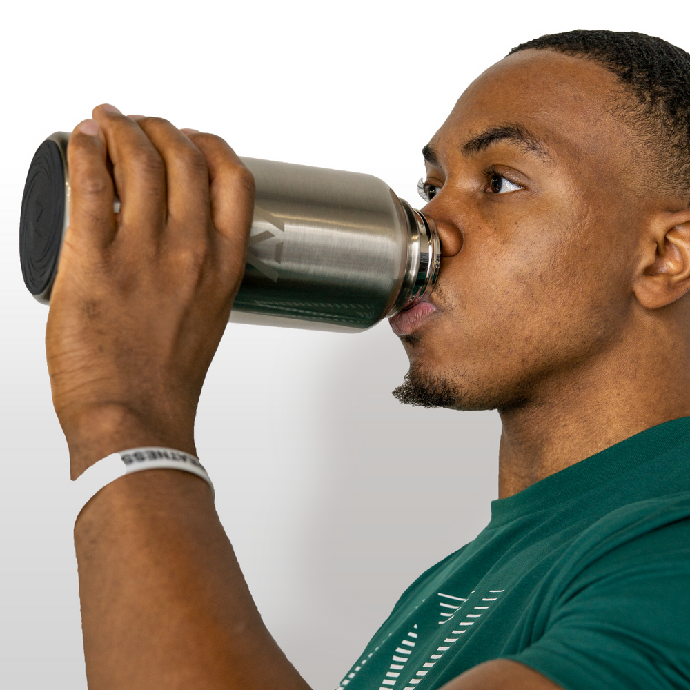 
                      
                        Our 32oz Insulated Stainless Steel Water Bottle in sleek stainless steel is designed to keep up with your toughest training days, long commutes, and everything in between. With a generous 32 oz capacity, you'll have plenty of hydration on hand to power through any challenge. All A7 Powerlifting Equipment shipping to UK, Norway, Switzerland and Iceland.
                      
                    