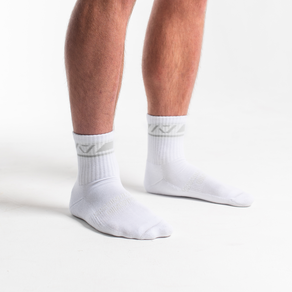 
                      
                        A7 Polar Crew socks showcase light grey logos and let your energy show on the platform, in your training or while out and about. The IPF Approved Polar Meet Kit includes Powerlifting Singlet, A7 Meet Shirt, A7 Zebra Wrist Wraps, A7 Deadlift Socks, Hourglass Knee Sleeves (Stiff Knee Sleeves and Rigor Mortis Knee Sleeves). All A7 Powerlifting Equipment shipping to UK, Norway, Switzerland and Iceland.
                      
                    