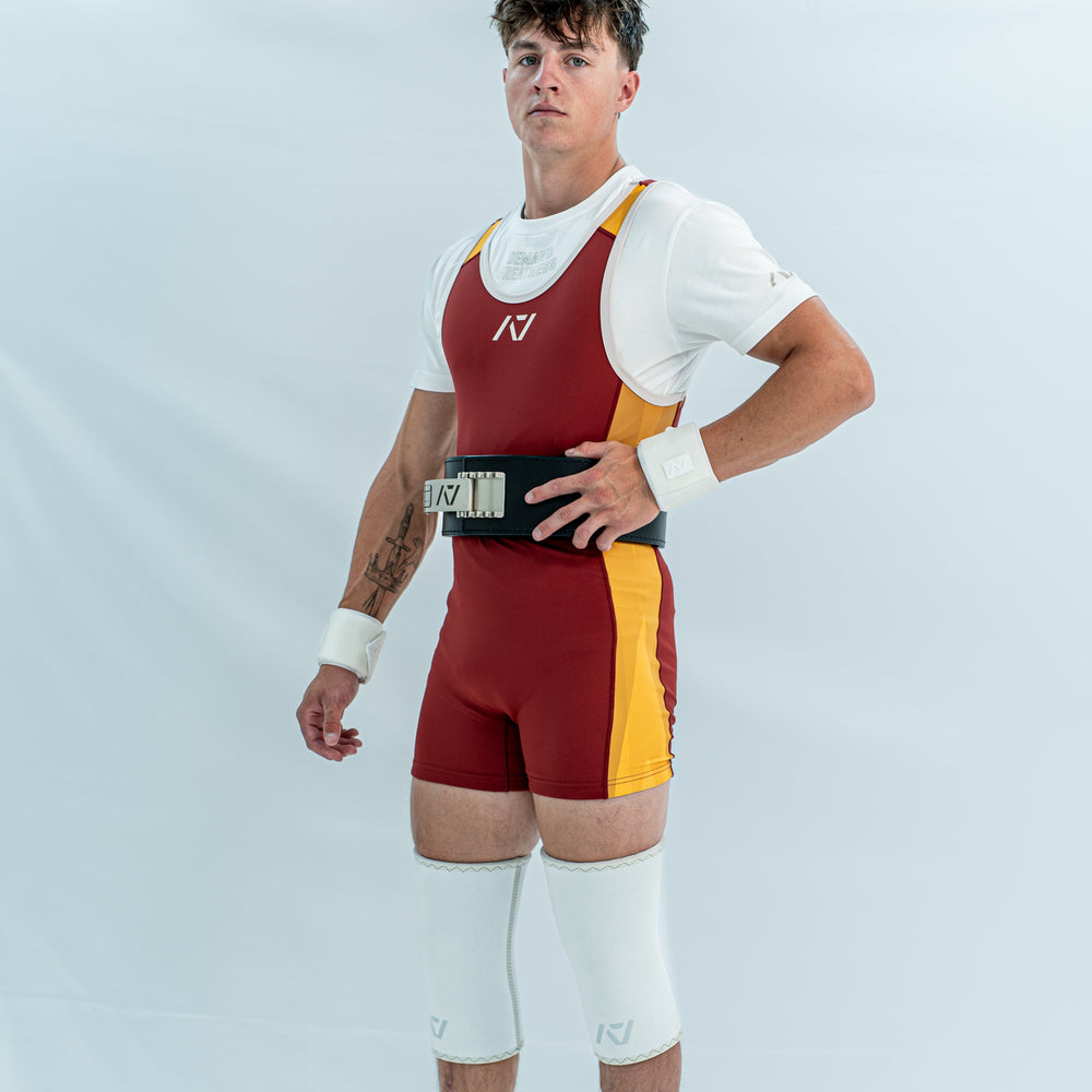 Our IPF APPROVED Rausch Singlets are designed to support the strength and power of an lifter.  A racerback design with advanced compression fabric provides powerlifters ultimate support whilst on the platform. IPF Approved Kit includes Rausch Powerlifting Singlet, A7 Meet Shirt, A7 Zebra Wrist Wraps, A7 Deadlift Socks, Hourglass Knee Sleeves (Stiff Knee Sleeves and Rigor Mortis Knee Sleeves). All A7 Powerlifting Equipment shipping to UK, Norway, Switzerland and Iceland.