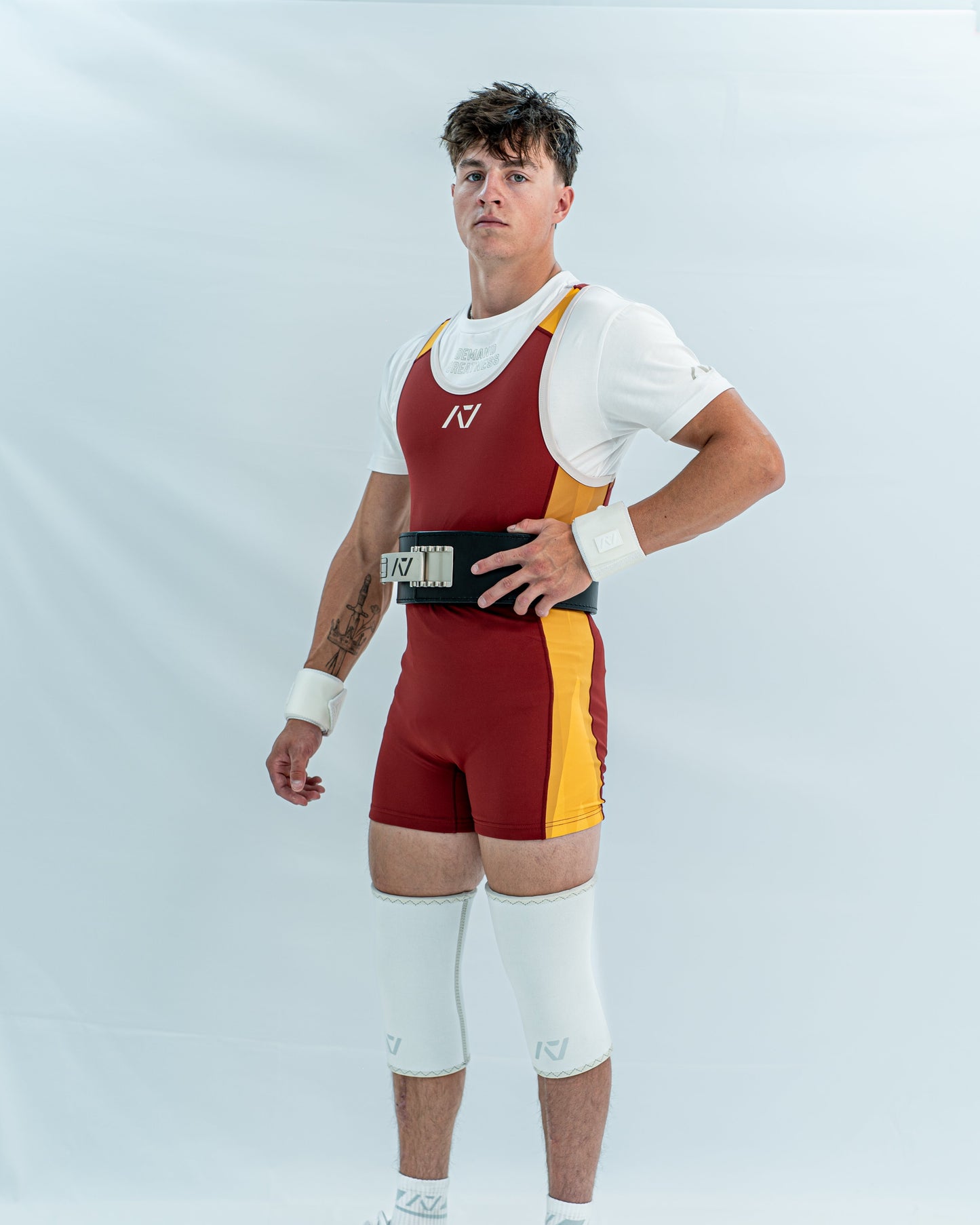 Our IPF APPROVED Rausch Singlets are designed to support the strength and power of an lifter.  A racerback design with advanced compression fabric provides powerlifters ultimate support whilst on the platform. IPF Approved Kit includes Rausch Powerlifting Singlet, A7 Meet Shirt, A7 Zebra Wrist Wraps, A7 Deadlift Socks, Hourglass Knee Sleeves (Stiff Knee Sleeves and Rigor Mortis Knee Sleeves). All A7 Powerlifting Equipment shipping to UK, Norway, Switzerland and Iceland.