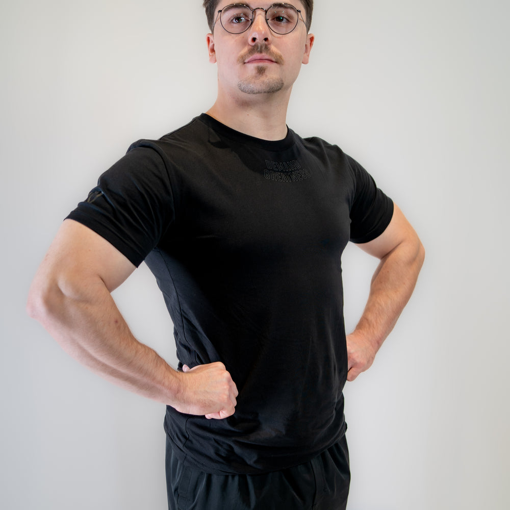 
                      
                        Demand Greatness True-Fit Stealth is our new meet shirt design highlighting Demand Greatness with a double outline font to showcase your impact on the platform. The Shirt is IPF Approved. Shop the full A7 Powerlifting IPF Approved Equipment collection. The IPF Approved Kit includes Powerlifting Singlet, A7 Meet Shirt, A7 Zebra Wrist Wraps, A7 Deadlift Socks, Hourglass Knee Sleeves (Stiff and Rigor Mortis Knee Sleeves). All A7 Powerlifting Equipment shipping to UK, Norway, Switzerland and Iceland.
                      
                    