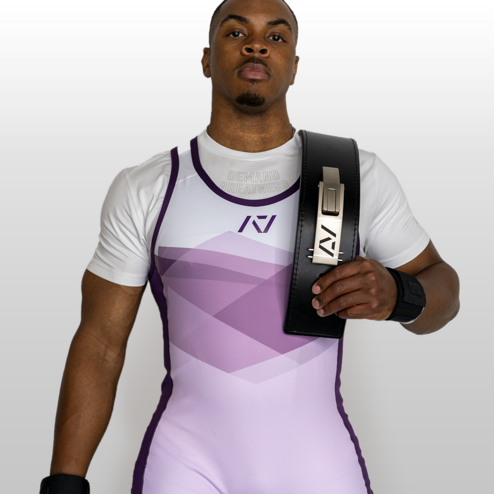 Our IPF APPROVED Rausch Singlets are designed to support the strength and power of an lifter.  A racerback design with advanced compression fabric provides powerlifters ultimate support whilst on the platform. IPF Approved Kit includes Rausch Powerlifting Singlet, A7 Meet Shirt, A7 Zebra Wrist Wraps, A7 Deadlift Socks, Hourglass Knee Sleeves (Stiff Knee Sleeves and Rigor Mortis Knee Sleeves). All A7 Powerlifting Equipment shipping to UK, Norway, Switzerland and Iceland.