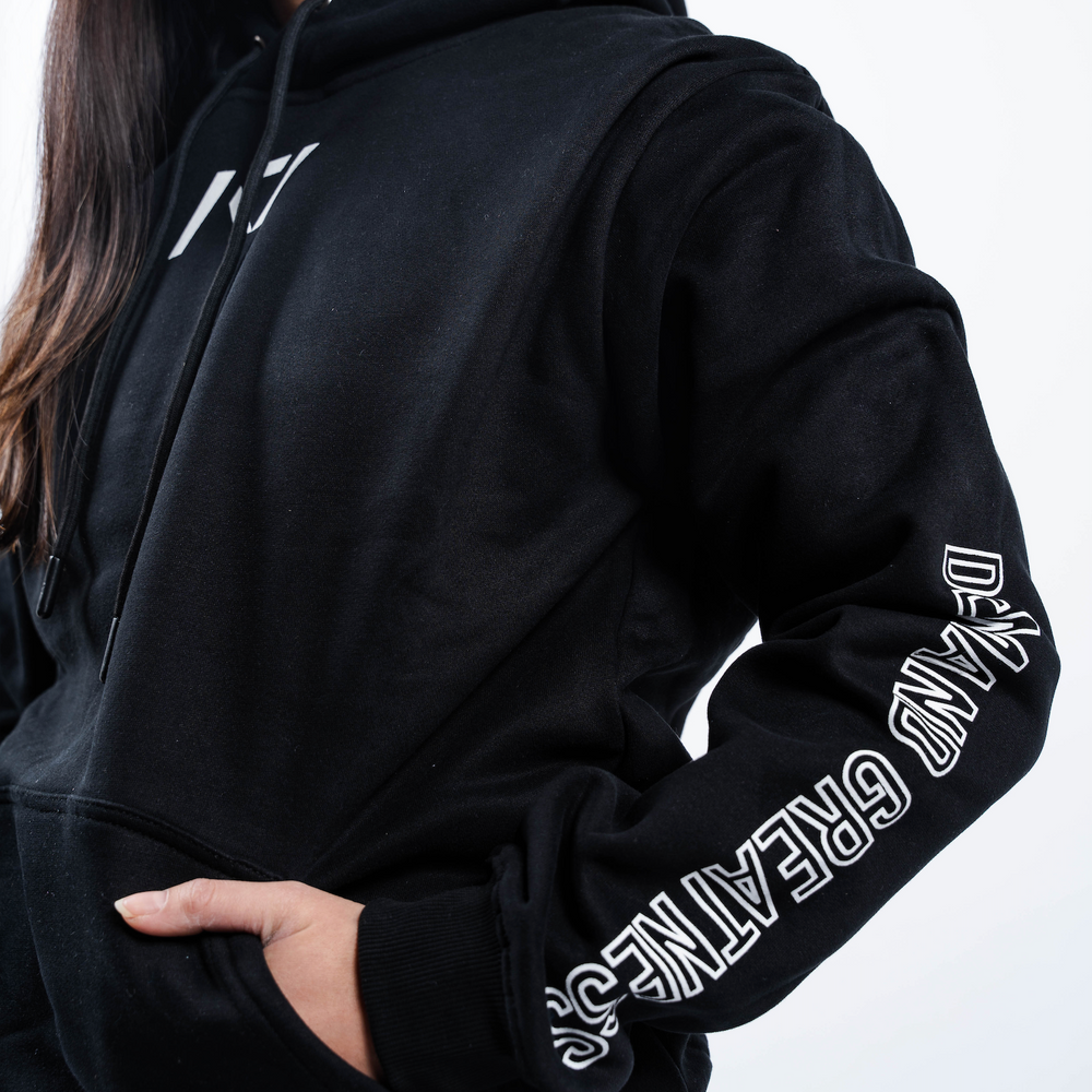 
                      
                        DG Sleeve is a fresh designs you’ll want in your collection! This unisex hoodie has our mantra "Demand Greatness" printed on the left sleeve as a reminder of why we do what we do. 
                      
                    