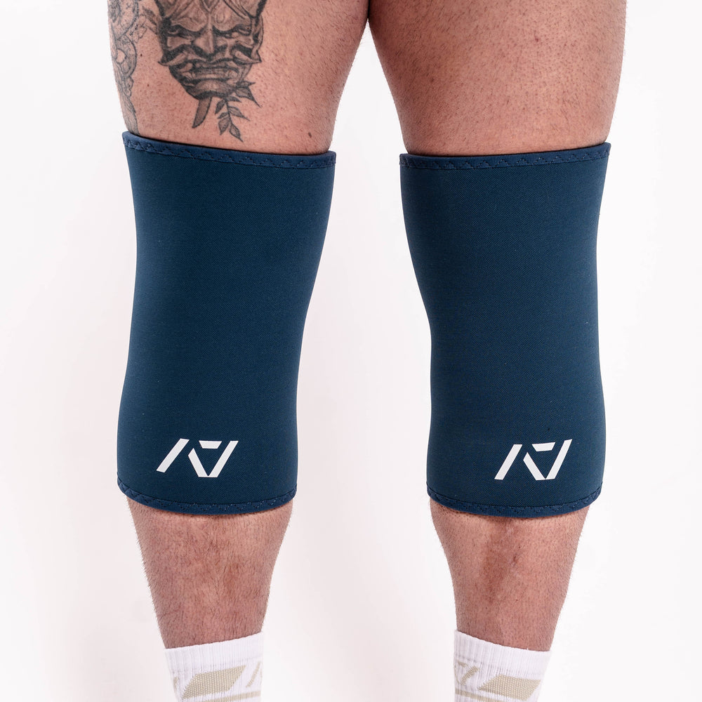 A7 IPF Approved Hourglass Knee Sleeves feature an hourglass-shaped centre taper fit to help provide knee compression while maintaining proper tightness around the calf and quad, offered in three stiffnesses (Flexi, Stiff and Rigor Mortis). Shop the full A7 Powerlifting IPF Approved Equipment collection. The IPF Approved Kit includes Powerlifting Singlet, A7 Meet Shirt, A7 Zebra Wrist Wraps and A7 Deadlift Socks. All A7 Powerlifting Equipment shipping to UK, Norway, Switzerland and Iceland.