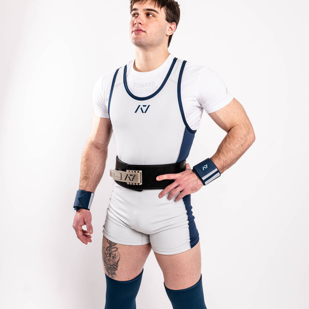 
                      
                        Our IPF APPROVED Rausch Singlets are designed to support the strength and power of an lifter. A racerback design with advanced compression fabric provides powerlifters ultimate support whilst on the platform. IPF Approved Kit includes Rausch Powerlifting Singlet, A7 Meet Shirt, A7 Zebra Wrist Wraps, A7 Deadlift Socks, Hourglass Knee Sleeves (Stiff Knee Sleeves and Rigor Mortis Knee Sleeves). All A7 Powerlifting Equipment shipping to UK, Norway, Switzerland and Iceland.
                      
                    