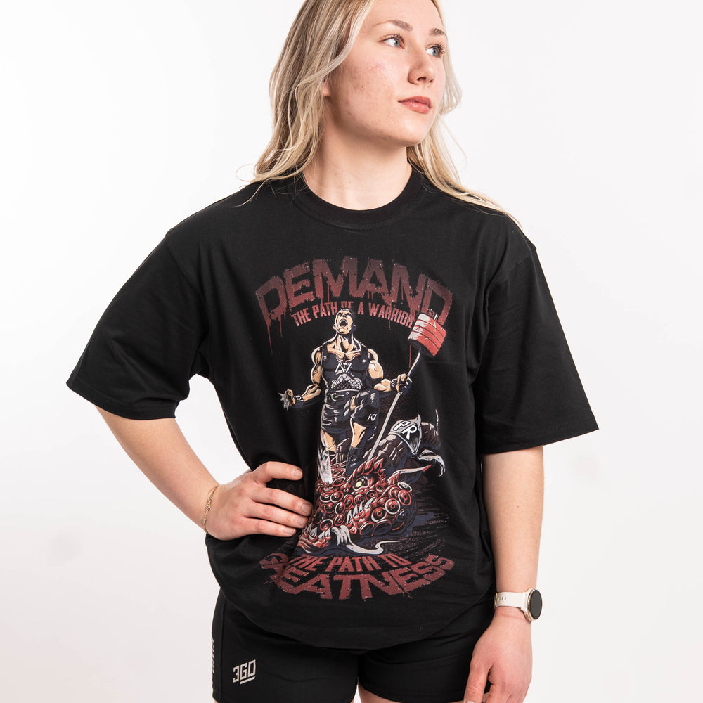 
                      
                        The Act of slaying the dragon is a symbol of conquering our deepest challenges, just like the pursuit of a new PR. This mythical warrior represents the focus, strength, and resilience needed to overcome the impossible. With each rep, we continue the fight to Demand Greatness. All A7 Powerlifting Equipment shipping to UK, Norway, Switzerland and Iceland.
                      
                    