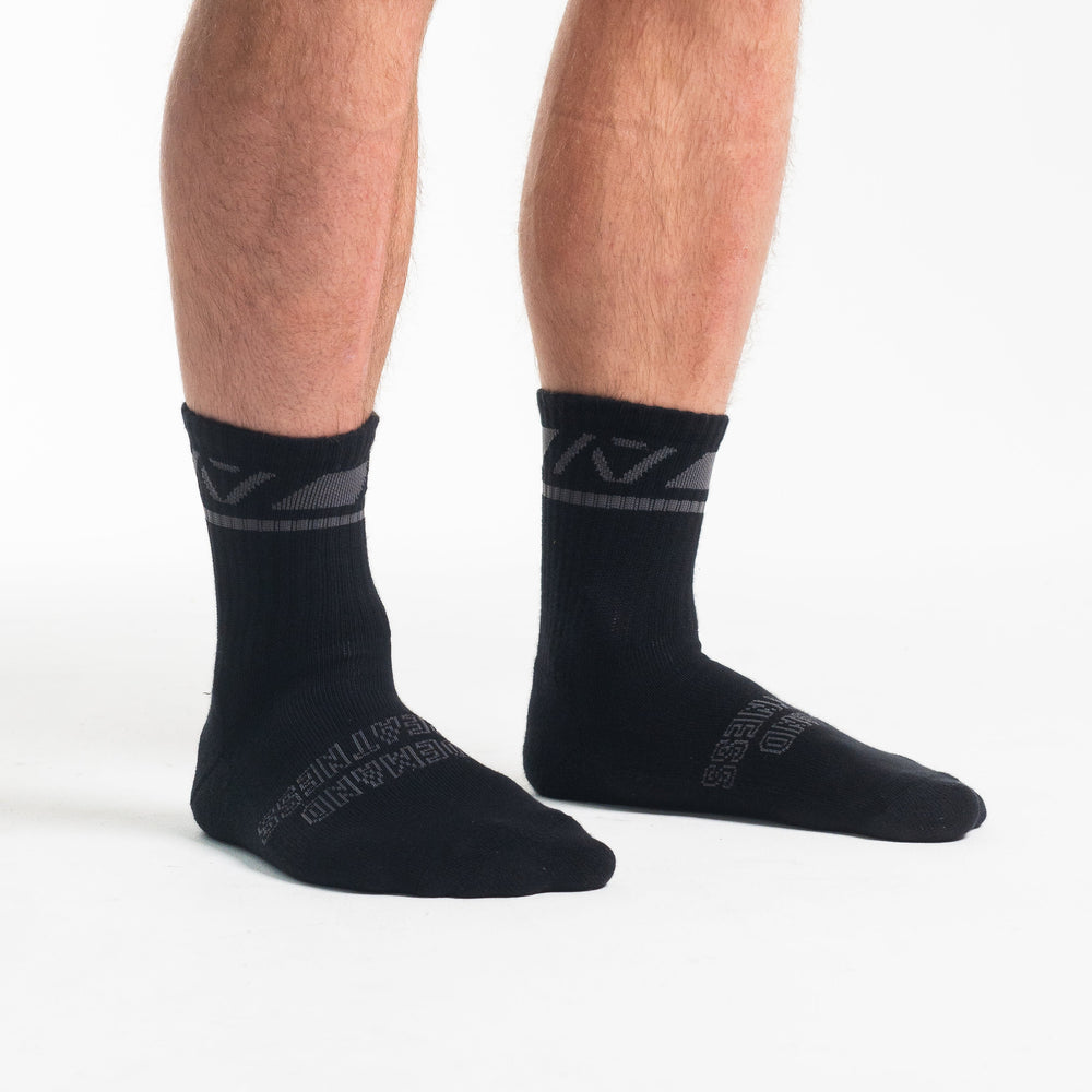 
                      
                        A7 Shadow Stone Crew socks showcase dark grey logos to keep contrast at a minimum and let your energy show on the platform, in your training or while out and about. The IPF Approved Shadow Stone Meet Kit includes Powerlifting Singlet, A7 Meet Shirt, A7 Zebra Wrist Wraps, A7 Deadlift Socks, Hourglass Knee Sleeves (Stiff Knee Sleeves and Rigor Mortis Knee Sleeves). All A7 Powerlifting Equipment shipping to UK, Norway, Switzerland and Iceland.
                      
                    