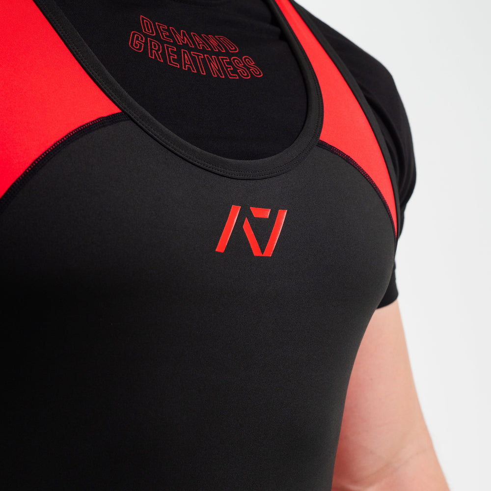
                      
                        A7 IPF Approved Red Dawn Luno singlet features extra lat mobility, side panel stitching to guide the squat depth level and curved panel design for a slimming look. The Women's cut singlet features a tapered waist and additional quad room. The IPF Approved Kit includes Luno Powerlifting Singlet, A7 Meet Shirt, A7 Zebra Wrist Wraps, A7 Deadlift Socks, Hourglass Knee Sleeves (Stiff Knee Sleeves and Rigor Mortis Knee Sleeves). All A7 Powerlifting Equipment shipping to UK, Norway, Switzerland and Iceland.
                      
                    