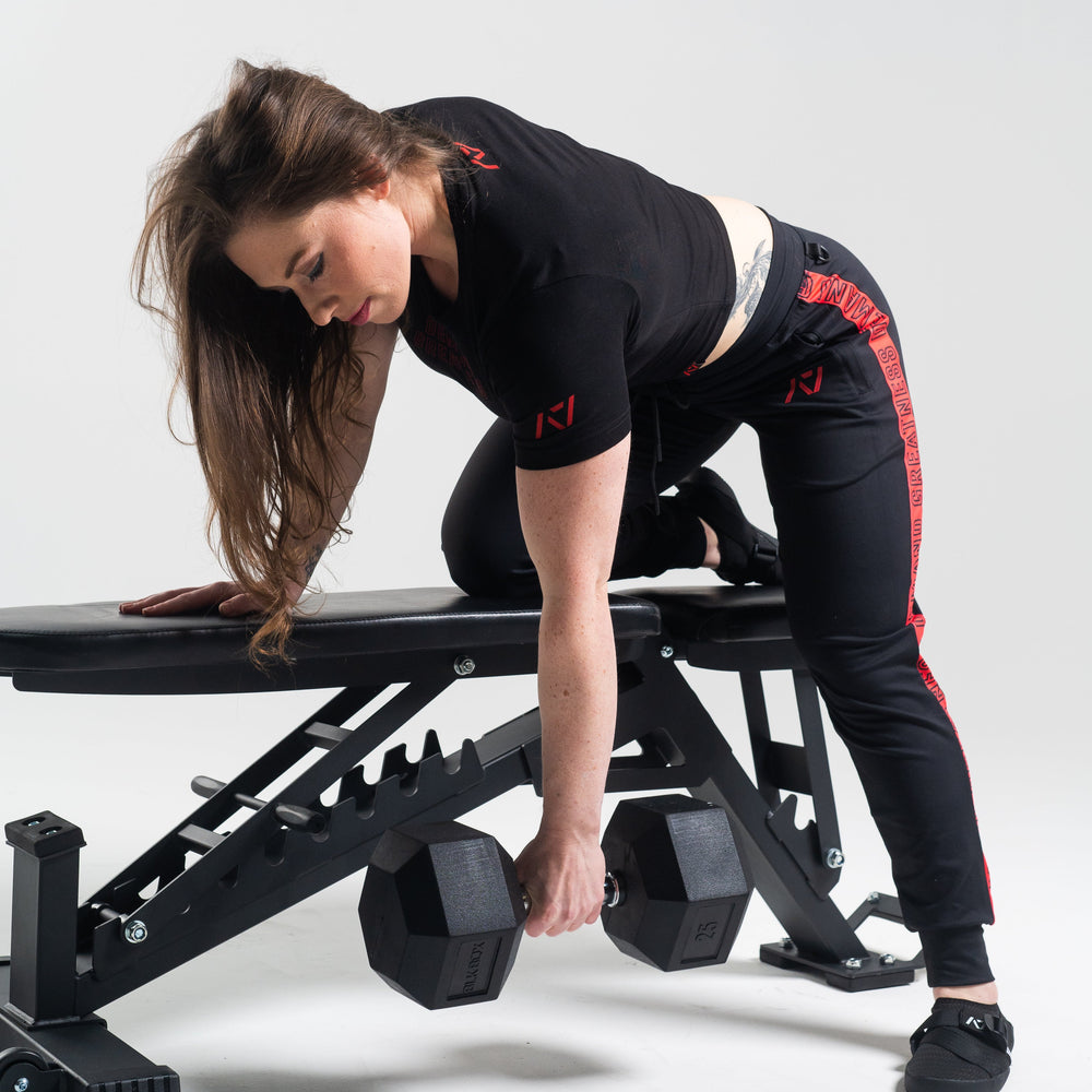 
                      
                        A7 Red Dawn Defy joggers are just as comfortable in the gym as they are going out. These are made with premium moisture-wicking 4-way-stretch material for greater range of motion. These are a great fit for both men and women. All A7 Powerlifting Equipment shipping to UK, Norway, Switzerland and Iceland.
                      
                    