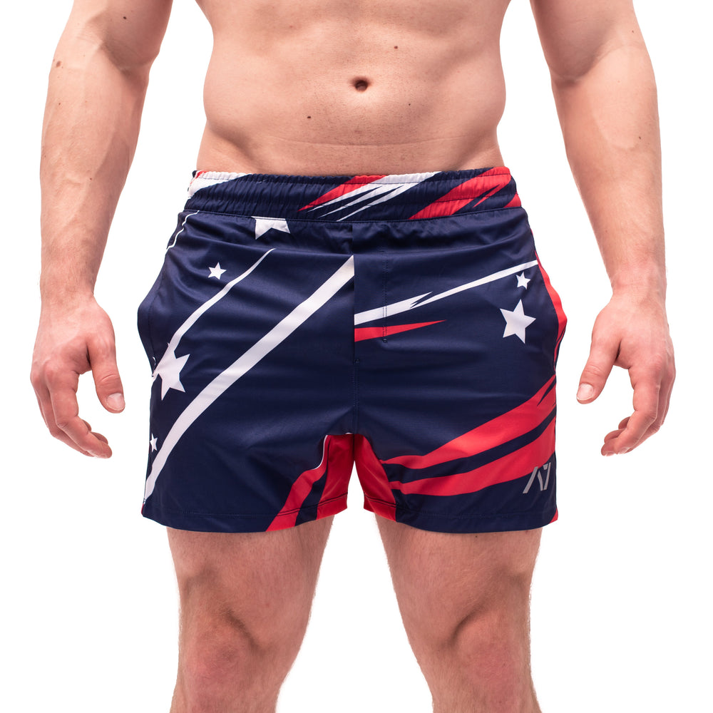 
                      
                        Have you ever squatted in shorts and realised that they may be too tight on you at the bottom of a squat? We have solved this problem with A7 Centre-stretch Squat Shorts. The shorts are made with stretchy fabric in between legs so you are never constricted during your squat. KWD shorts have a shorter inseam and are designed to show off your quads (KWaDs).
                      
                    