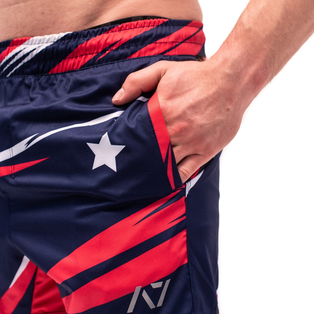 
                      
                        Have you ever squatted in shorts and realised that they may be too tight on you at the bottom of a squat? We have solved this problem with A7 Centre-stretch Squat Shorts. The shorts are made with stretchy fabric in between legs so you are never constricted during your squat. KWD shorts have a shorter inseam and are designed to show off your quads (KWaDs).
                      
                    