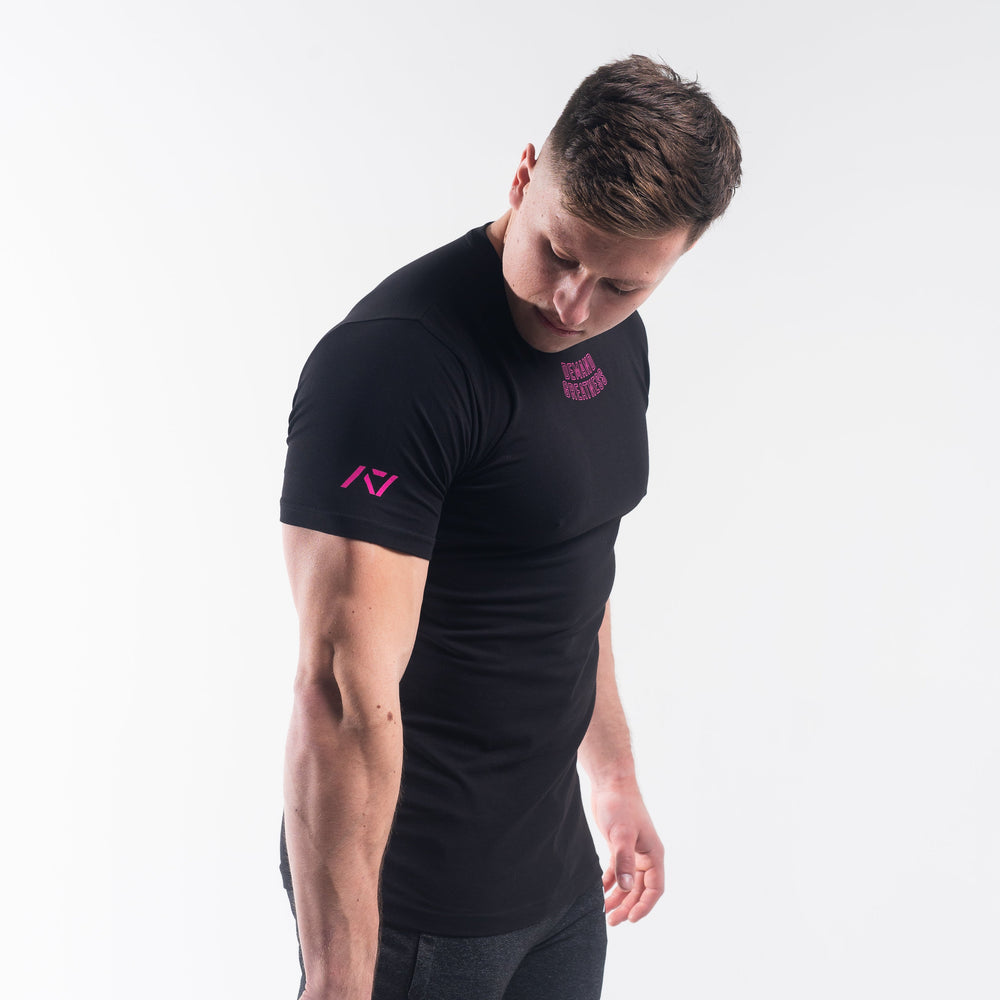 
                      
                        DG23 Flamingo is our new meet shirt design highlighting Demand Greatness with a double outline font to showcase your impact on the platform. The DG23 Meet Shirt is IPF Approved. Shop the full A7 Powerlifting IPF Approved Equipment collection. The IPF Approved Kit includes Powerlifting Singlet, A7 Meet Shirt, A7 Zebra Wrist Wraps, A7 Deadlift Socks, Hourglass Knee Sleeves (Stiff Knee Sleeves and Rigor Mortis Knee Sleeves). All A7 Powerlifting Equipment shipping to UK, Norway, Switzerland and Iceland. 
                      
                    
