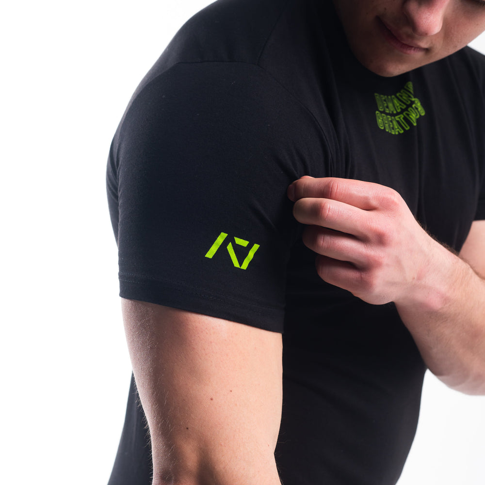 
                      
                        DG23 Alien is our new meet shirt design highlighting Demand Greatness with a double outline font to showcase your impact on the platform. The DG23 Meet Shirt is IPF Approved. Shop the full A7 Powerlifting IPF Approved Equipment collection. The IPF Approved Kit includes Powerlifting Singlet, A7 Meet Shirt, A7 Zebra Wrist Wraps, A7 Deadlift Socks, Hourglass Knee Sleeves (Stiff Knee Sleeves and Rigor Mortis Knee Sleeves). All A7 Powerlifting Equipment shipping to UK, Norway, Switzerland and Iceland.
                      
                    