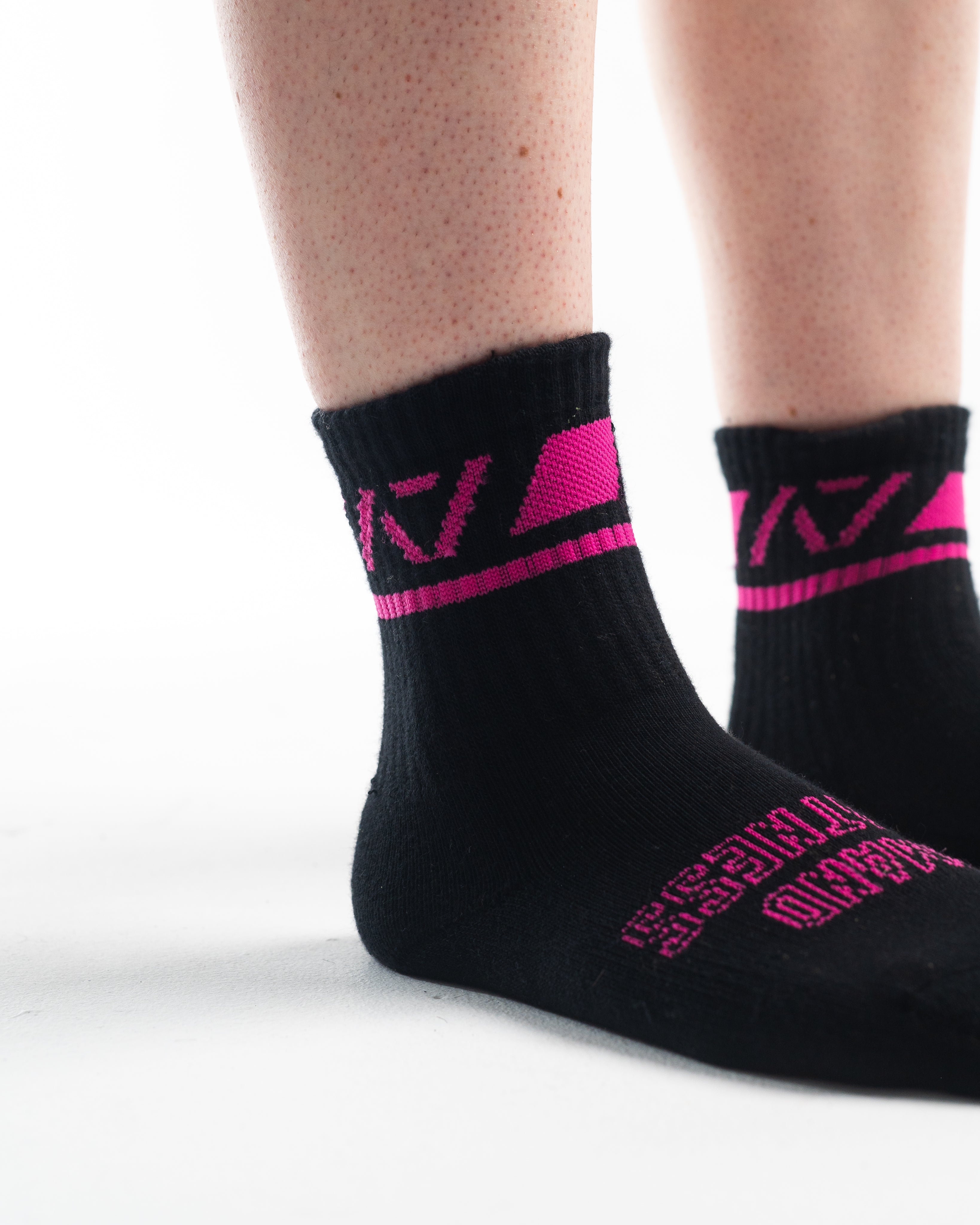 A7 Flamingo Crew socks showcase pink logos and let your energy show on the platform, in your training or while out and about. The IPF Approved Flamingo Meet Kit includes Powerlifting Singlet, A7 Meet Shirt, A7 Zebra Wrist Wraps, A7 Deadlift Socks, Hourglass Knee Sleeves (Stiff Knee Sleeves and Rigor Mortis Knee Sleeves). All A7 Powerlifting Equipment shipping to UK, Norway, Switzerland 