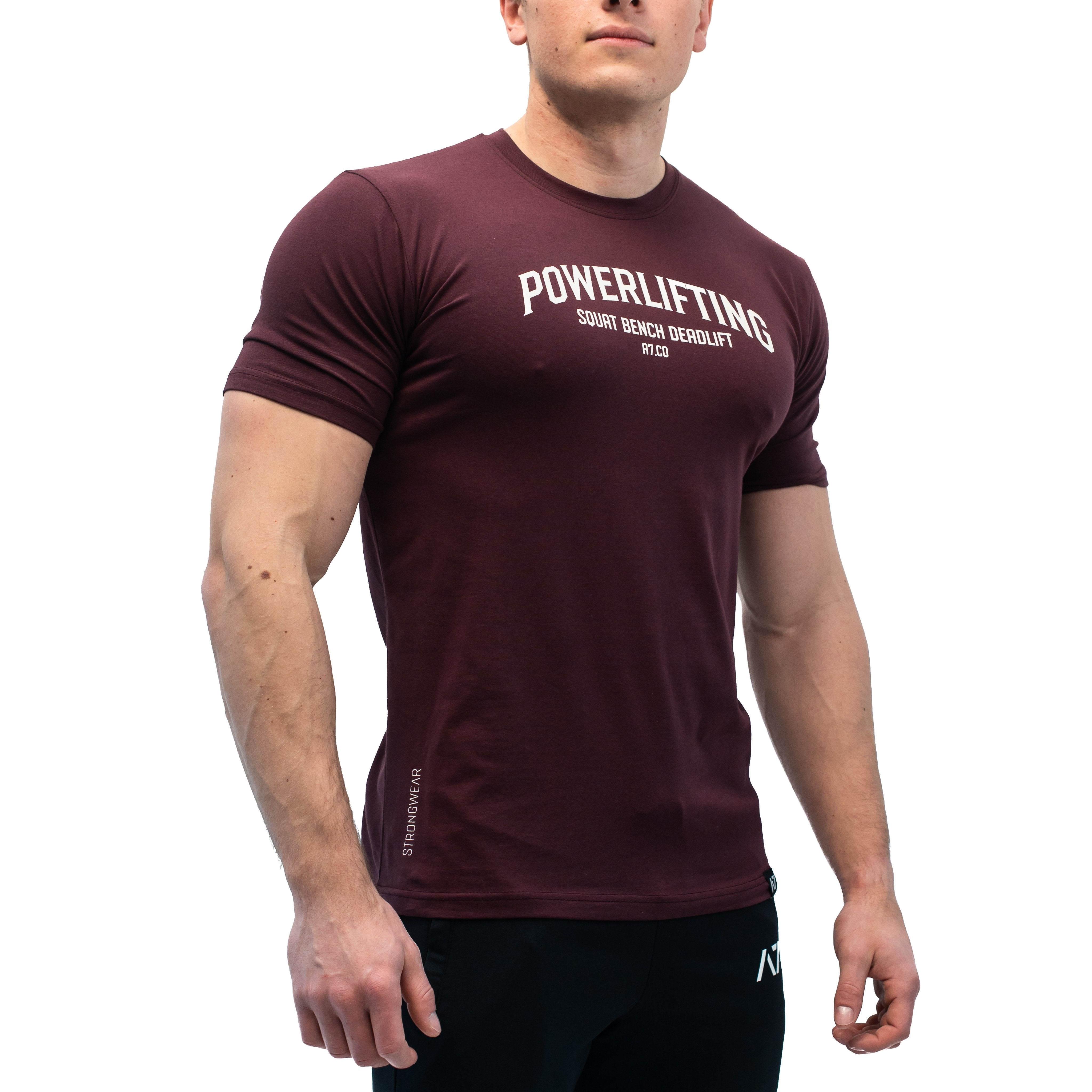  Powerliting Mahogany Bar Grip T-shirt, great as a squat shirt. Purchase  Powerliting Mahogany  Bar Grip tshirt UK from A7 UK. Purchase  Powerliting Mahogany Bar Grip Shirt Europe from A7 UK. No more chalk and no more sliding. Best Bar Grip Tshirts, shipping to UK and Europe from A7 UK. Stealth is our classic black on black shirt design! The best Powerlifting apparel for all your workouts. Available in UK and Europe including France, Italy, Germany, Sweden and Poland