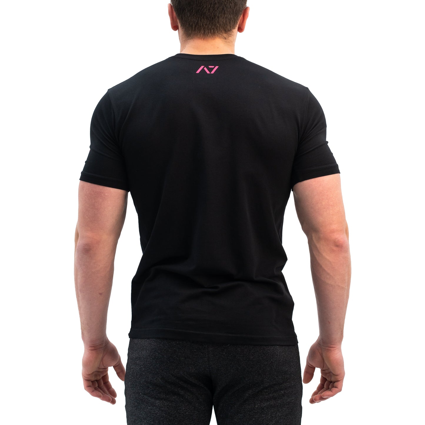 Standout from the crowd in our Pink Demand Greatness Meet Shirt and let your energy show on the platform, in your training or while out and about. Our Meet tees offer a level of comfort like no other through their unique blend of materials and stretch in the places you desire for a comfortable fit that keeps your mind on your performance