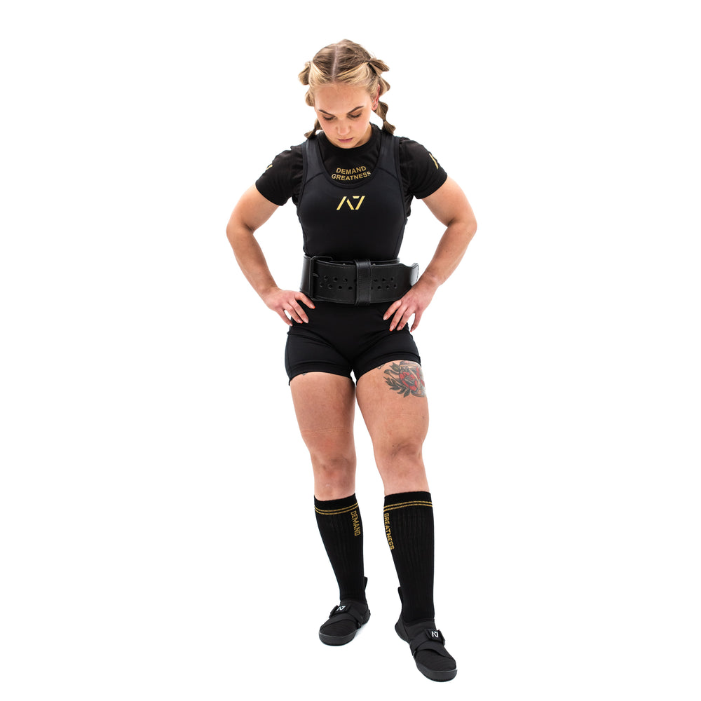 
                      
                        A7 IPF Approved Powerlifting Singlet is designed exclusively for powerlifting. It is very comfortable to wear and feels soft on bare skin. A7 Powerlifting Singlet is made from breathable fabric and provides compression during your lifts. The perfect piece of IPF Approved Kit! A7 UK shipping to UK and Europe.
                      
                    