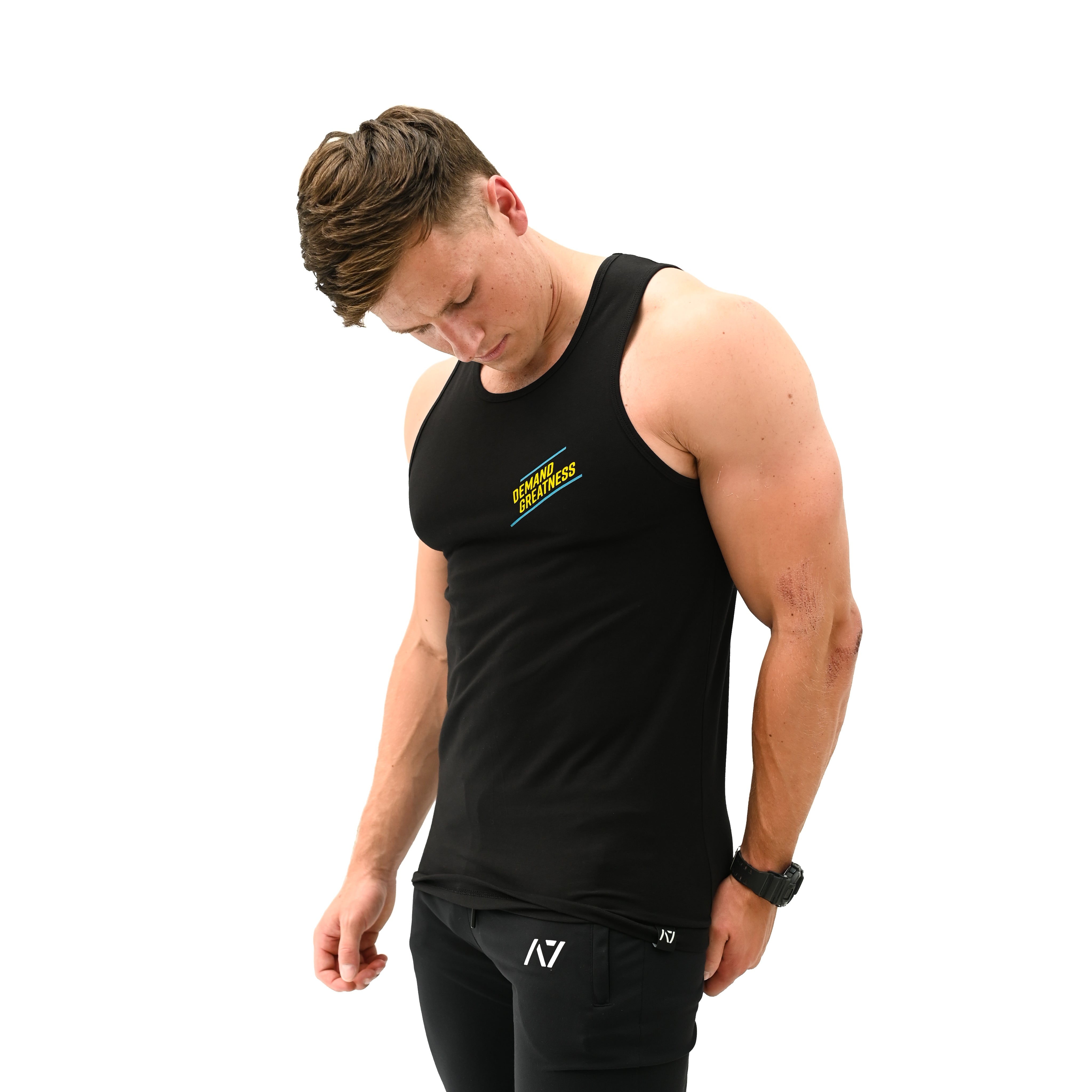 Geo Weave Non Bar Grip Tank T-Shirt is perfect for in and out of the gym. Purchase Geo Weave Non Bar Grip tshirt UK from A7 UK. Purchase Geo Weave Shirt Europe from A7 UK. Best gymwear shipping to UK and Europe from A7 UK. Geo Weave is our newest Non Bar Grip Design. The best Powerlifting apparel for all your workouts. Available in UK and Europe including France, Italy, Germany, Sweden and Poland.
