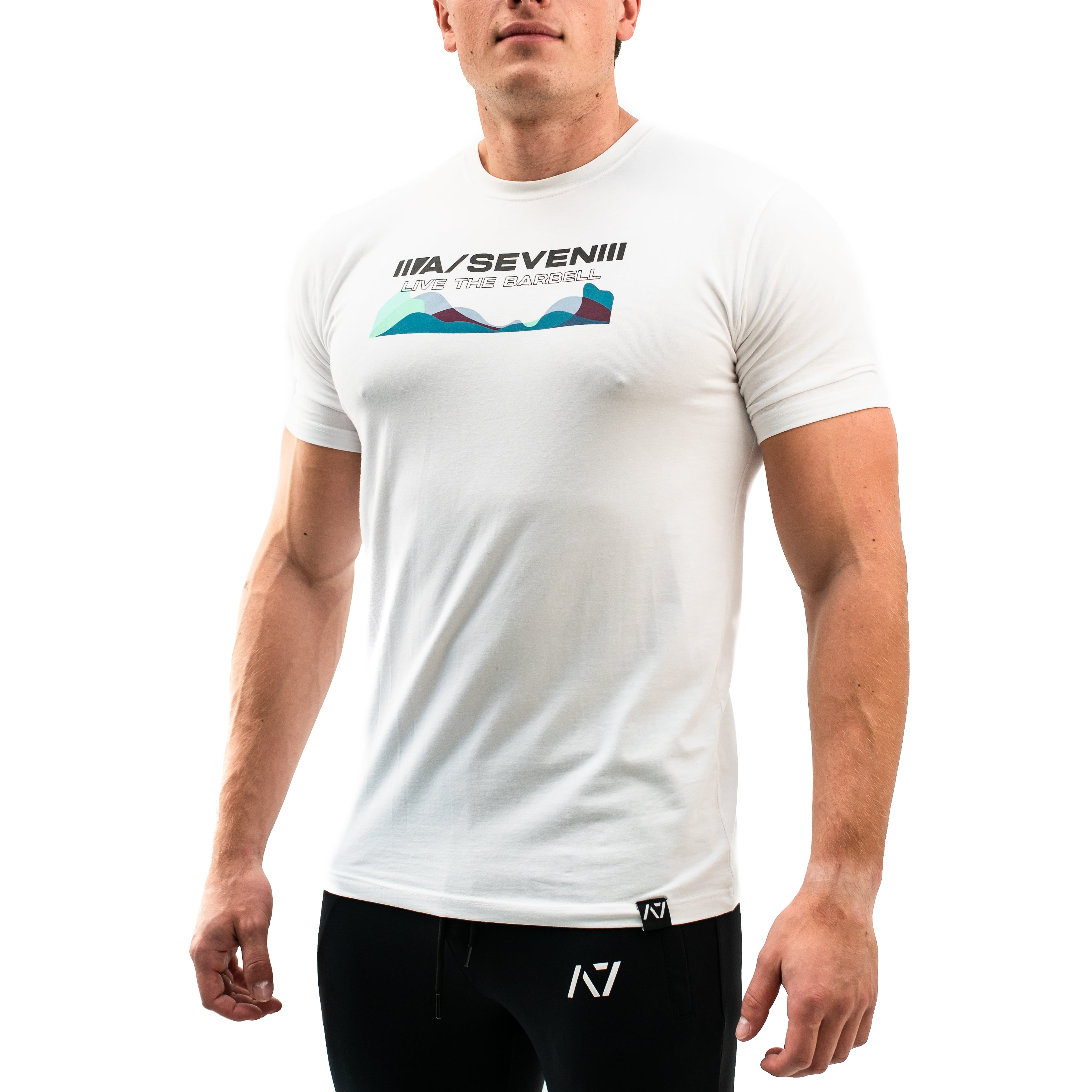 LTB Tide Grip T-shirt, great as a squat shirt. Purchase LTB Tide Bar Grip t-shirt from A7 UK. Purchase LTB Tide Bar Grip Shirt Europe from A7 Europe. No more chalk and no more sliding. Best Bar Grip T shirts, shipping to UK and Europe from A7 UK. LTB Tide Bar Grip Shirt is a white bar grip with a colourful wave design on the front. A7UK has the best Powerlifting apparel for all your workouts. Available in UK and Europe including France, Italy, Germany, the Netherlands, Sweden and Poland.