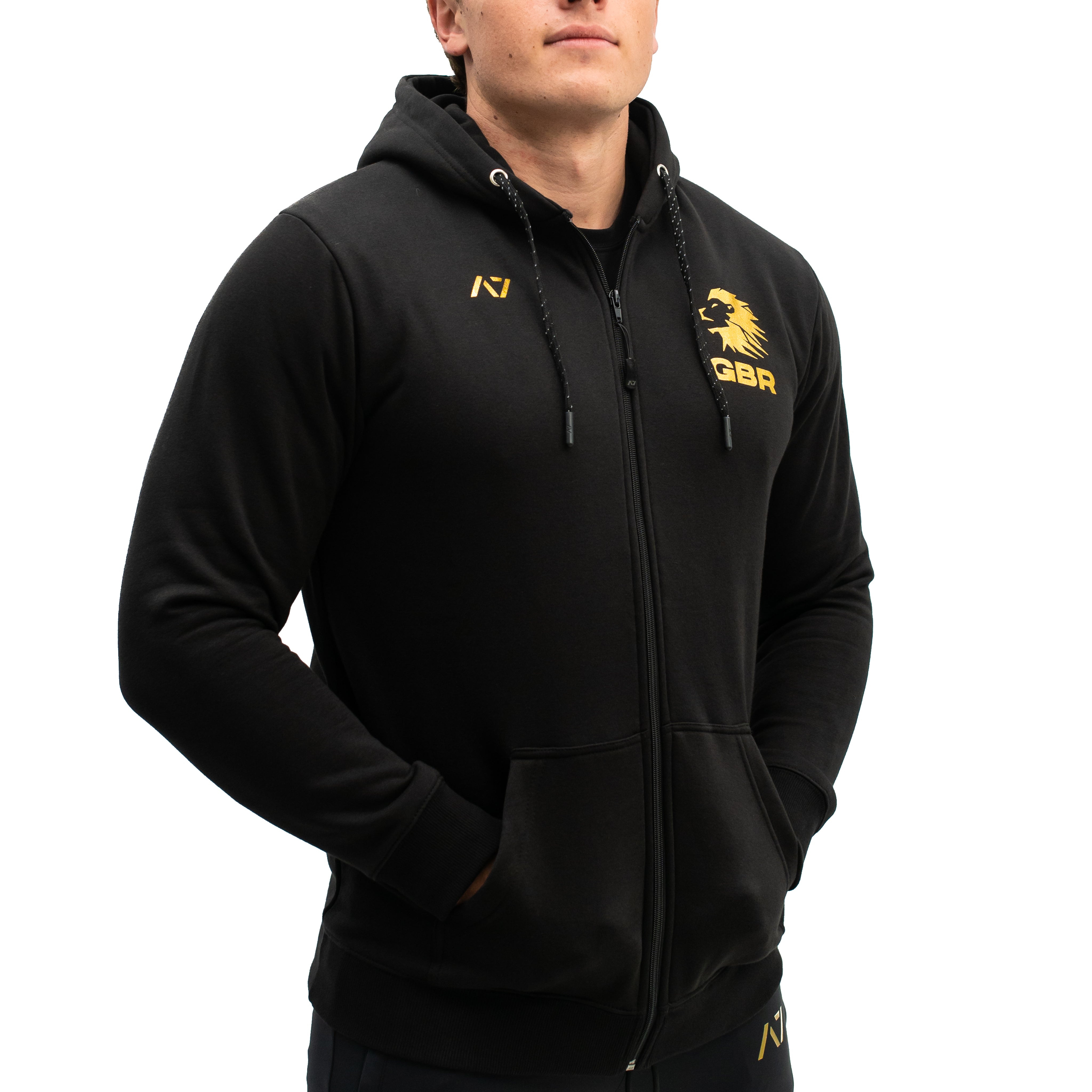 Mens black hotsell and gold hoodie