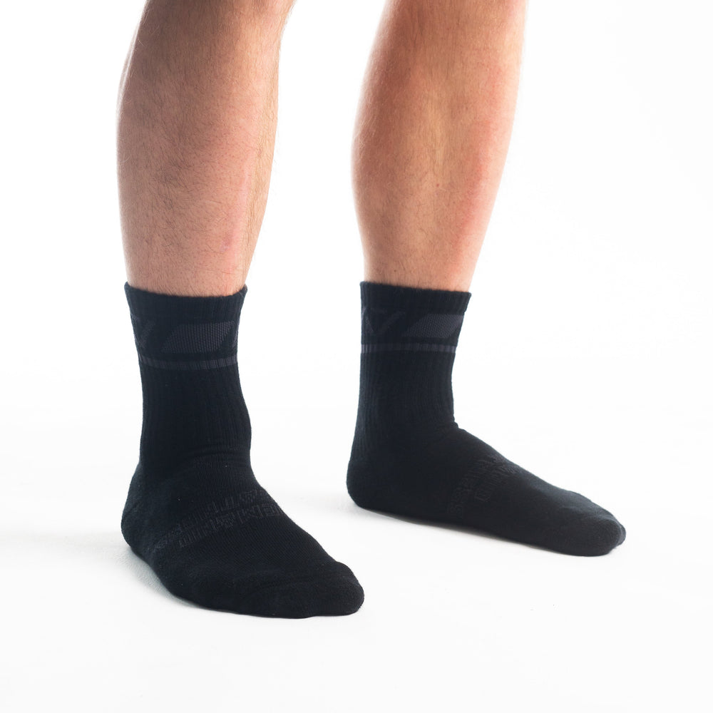 
                      
                        A7 Stealth Crew socks showcase gold logos and let your energy show on the platform, in your training or while out and about. The IPF Approved Stealth Meet Kit includes Powerlifting Singlet, A7 Meet Shirt, A7 Zebra Wrist Wraps, A7 Deadlift Socks, Hourglass Knee Sleeves (Stiff Knee Sleeves and Rigor Mortis Knee Sleeves). All A7 Powerlifting Equipment shipping to UK, Norway, Switzerland and Iceland.
                      
                    